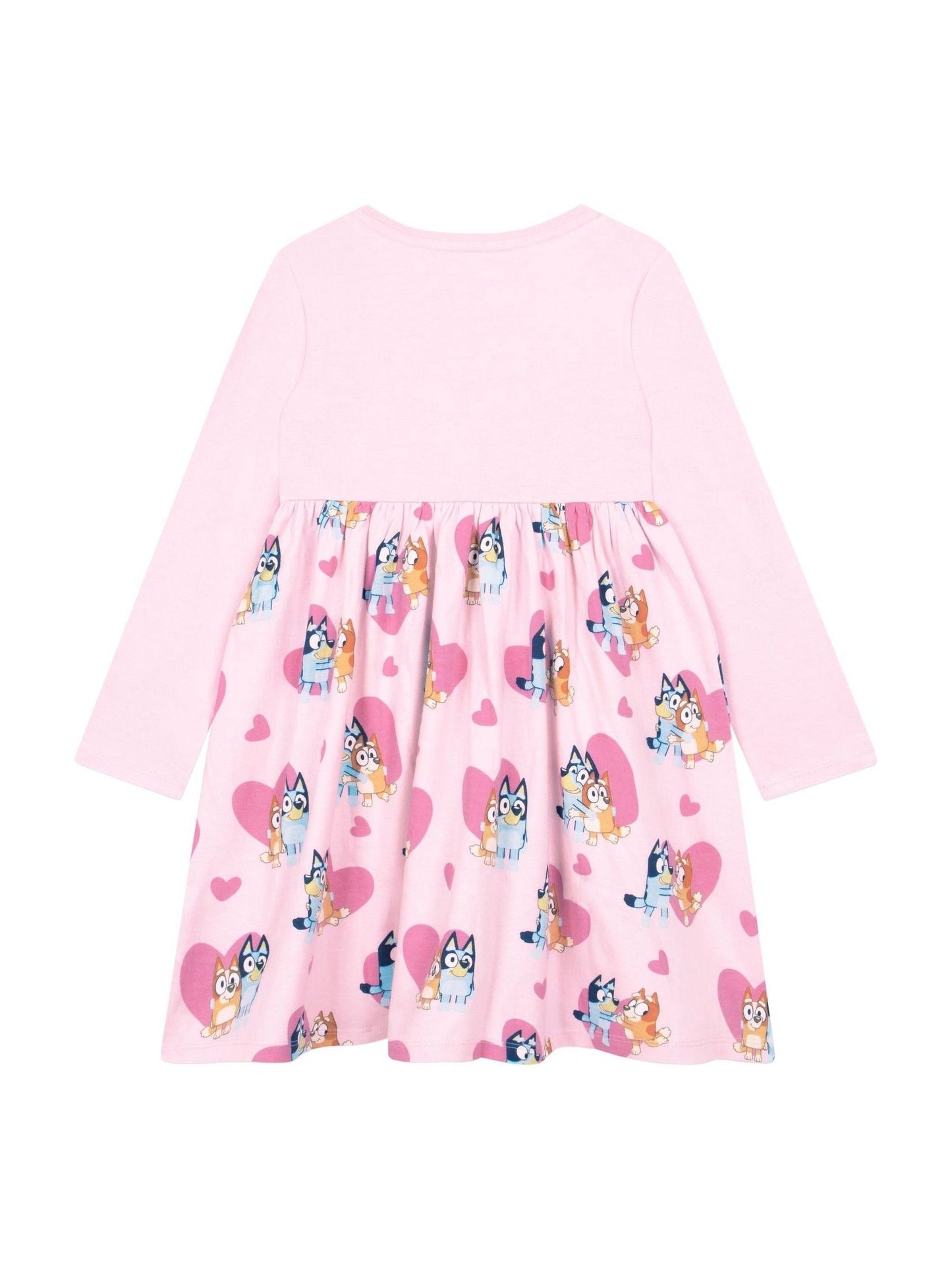 Character Pink Heart Bluey Long Sleeve 100% Cotton Dress image 2