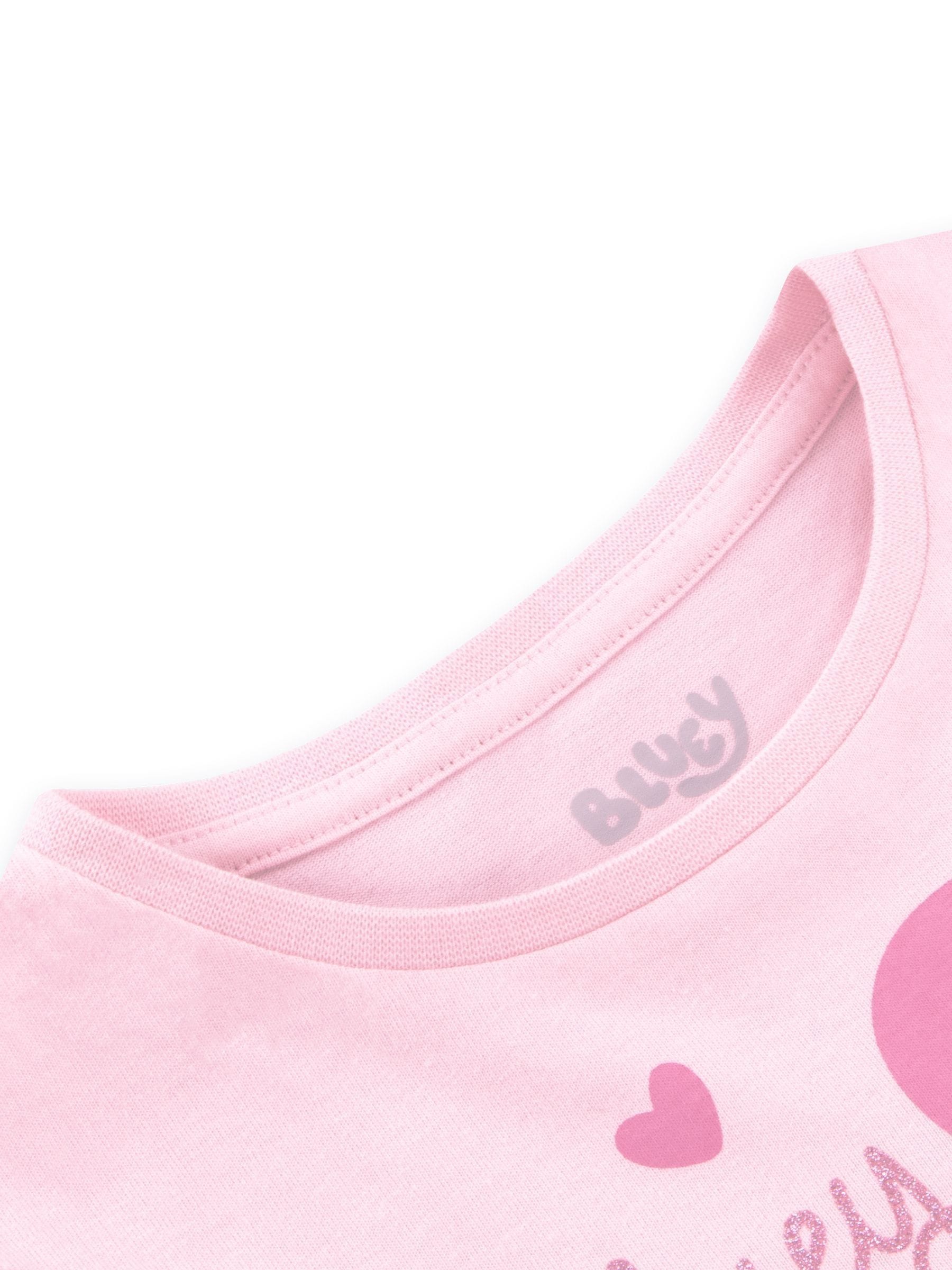 Character Pink Heart Bluey Long Sleeve 100% Cotton Dress image 4