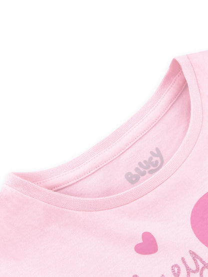 Character Pink Heart Bluey Long Sleeve 100% Cotton Dress image 4