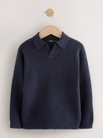 Dsiney Kidz - Navy Blue Trophy Neck Knitted Jumper (3-16yrs) image 1