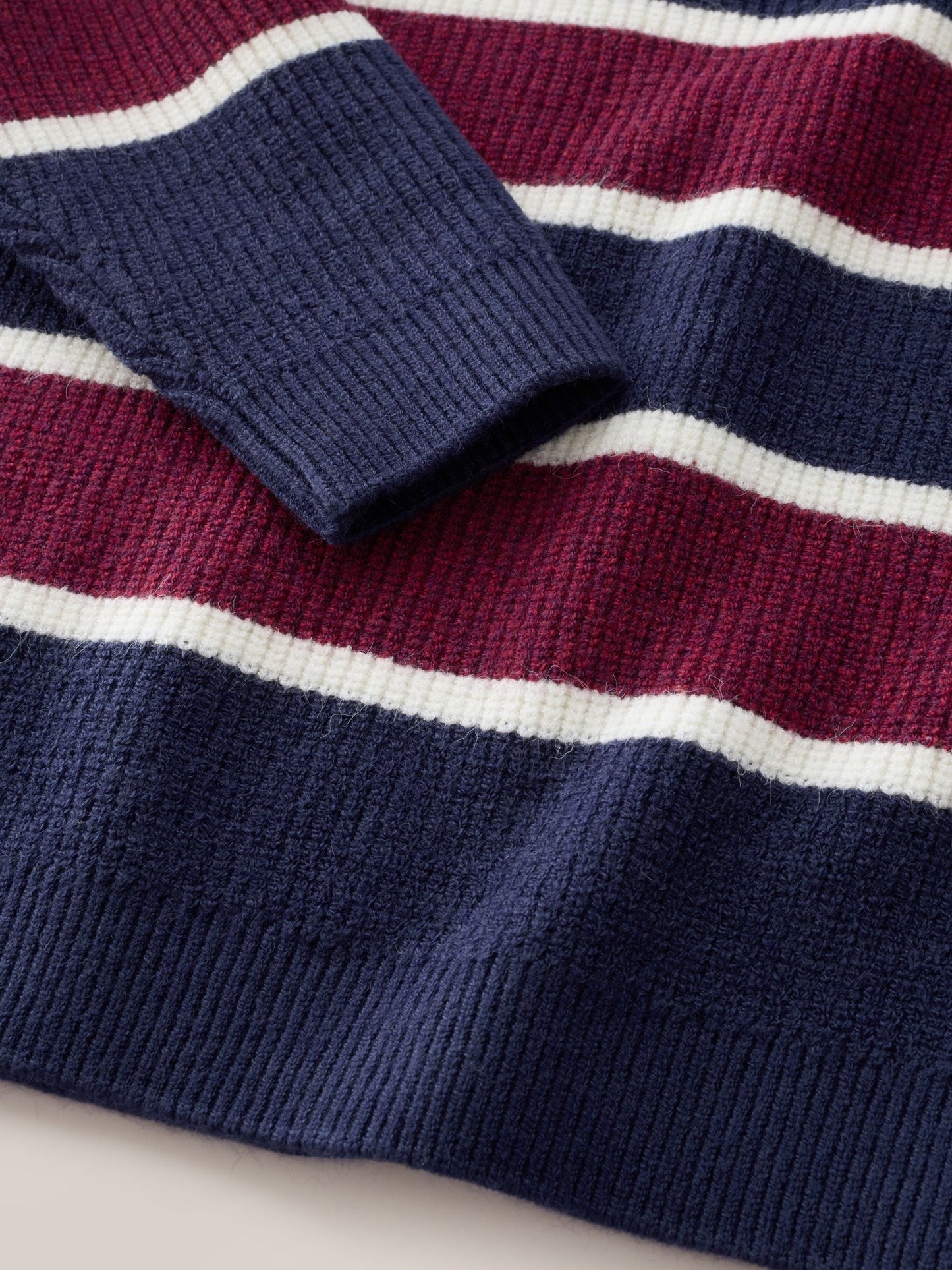 Dsiney Kidz - Navy Blue/Burgundy Stripe Knitted Rugby Shirt (3-16yrs) image 6
