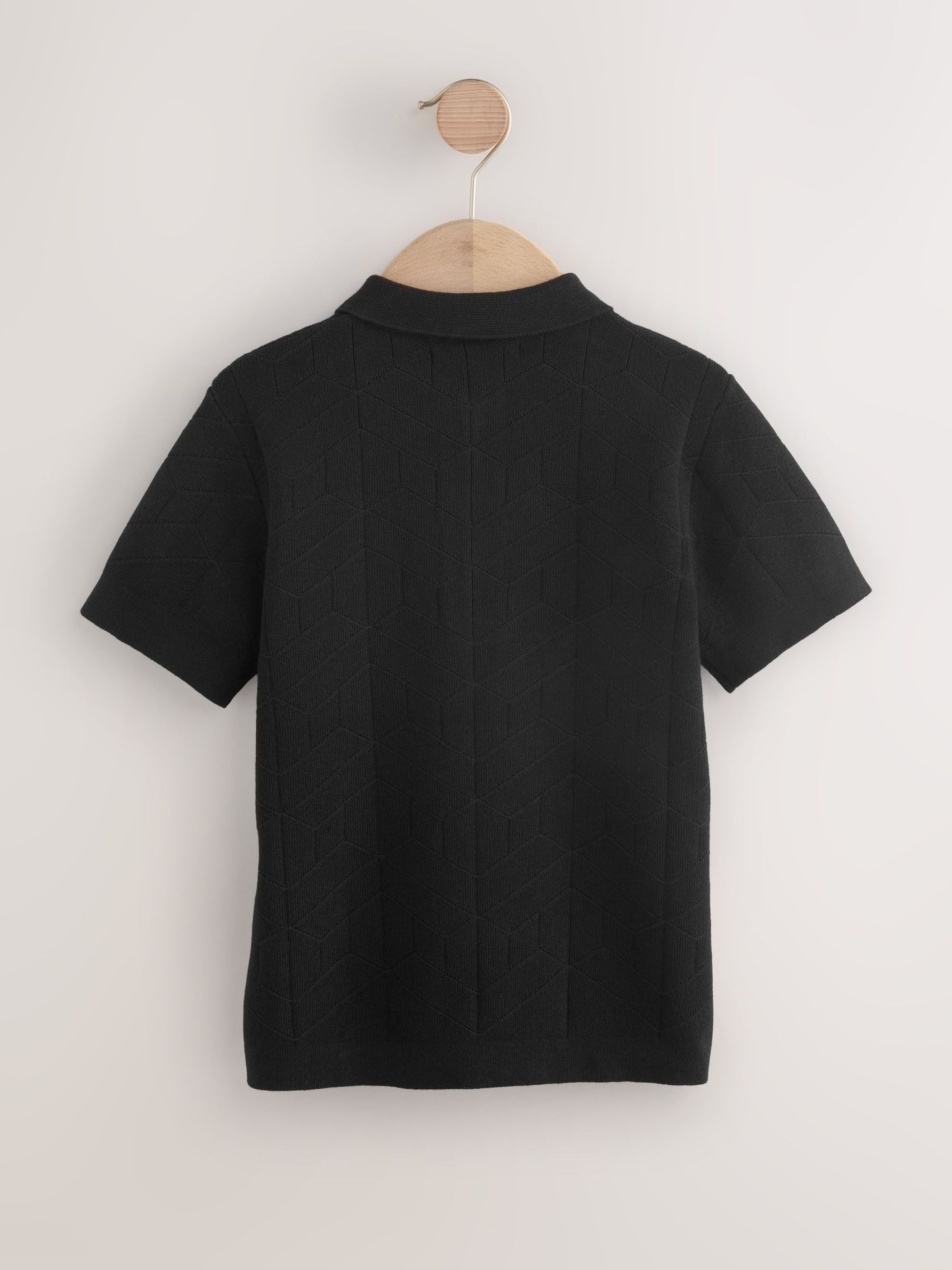 Dsiney Kidz - Black Knitted Zip Neck Polo Shirt (3-16yrs) image 2