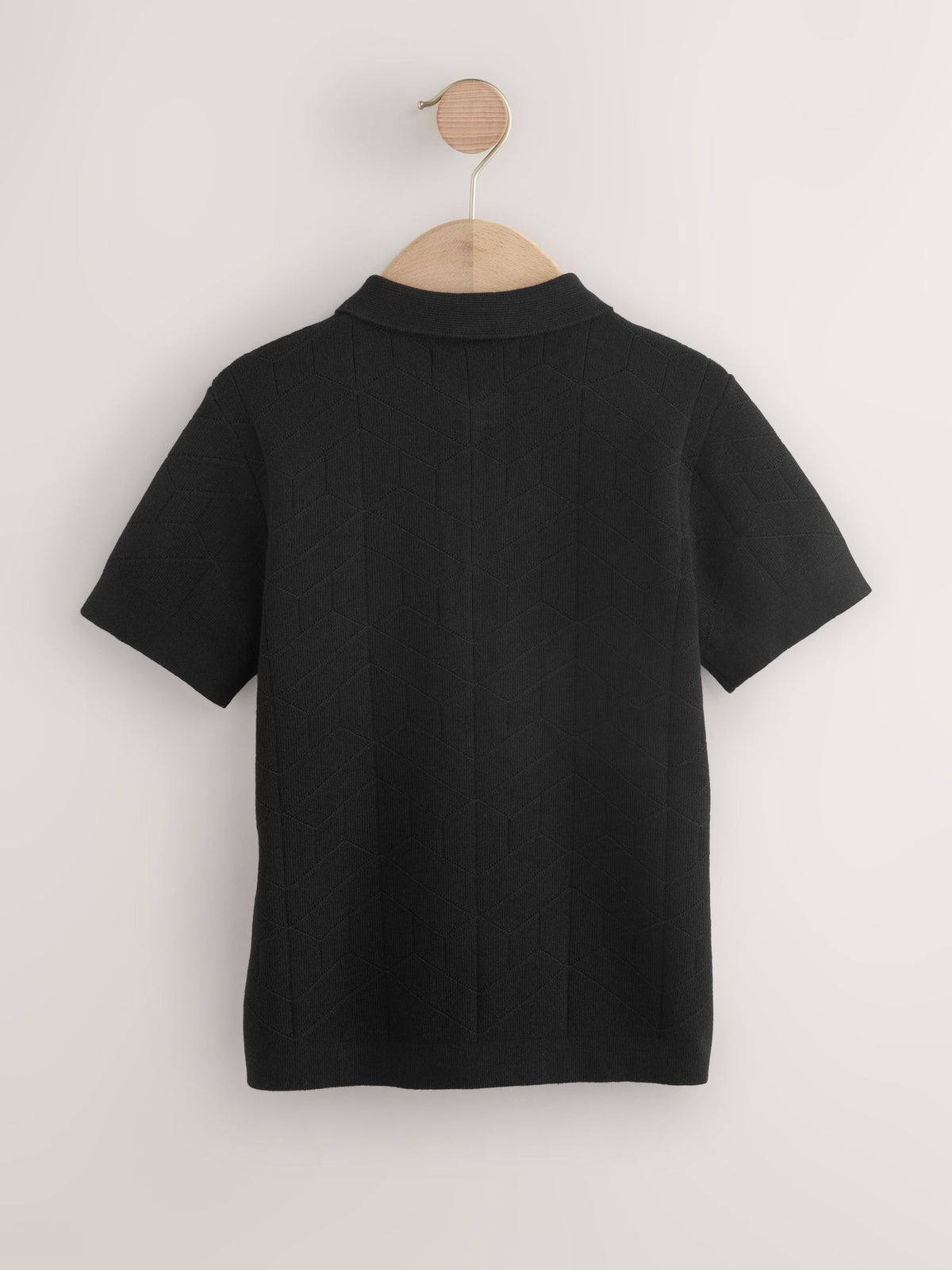 Dsiney Kidz - Black Knitted Zip Neck Polo Shirt (3-16yrs) image 2