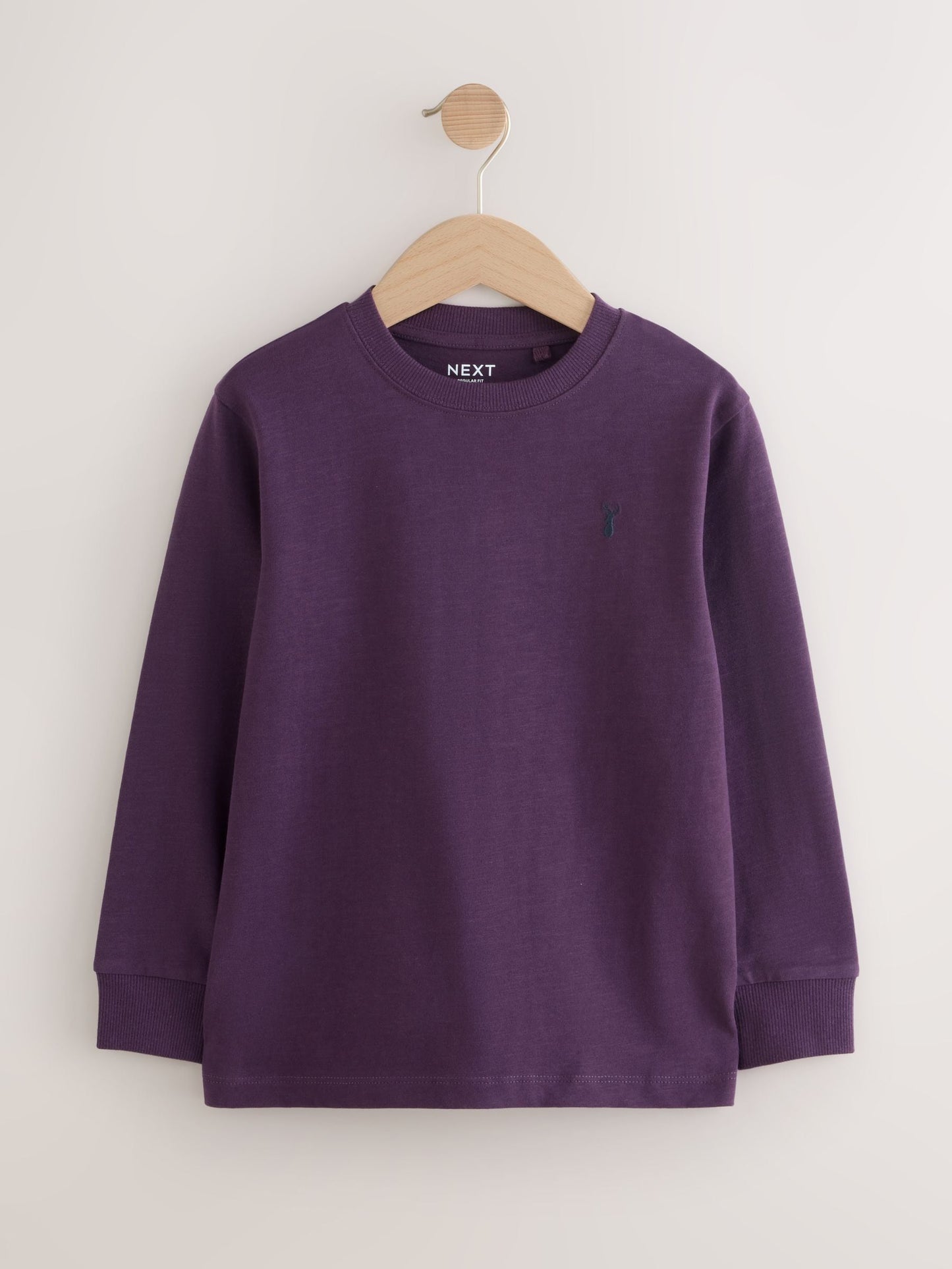 Dsiney Kidz - Khaki/Tan/Purple/Navy Stag Logo Long Sleeve Cosy T-Shirts 4 Pack (3-16yrs) image 2