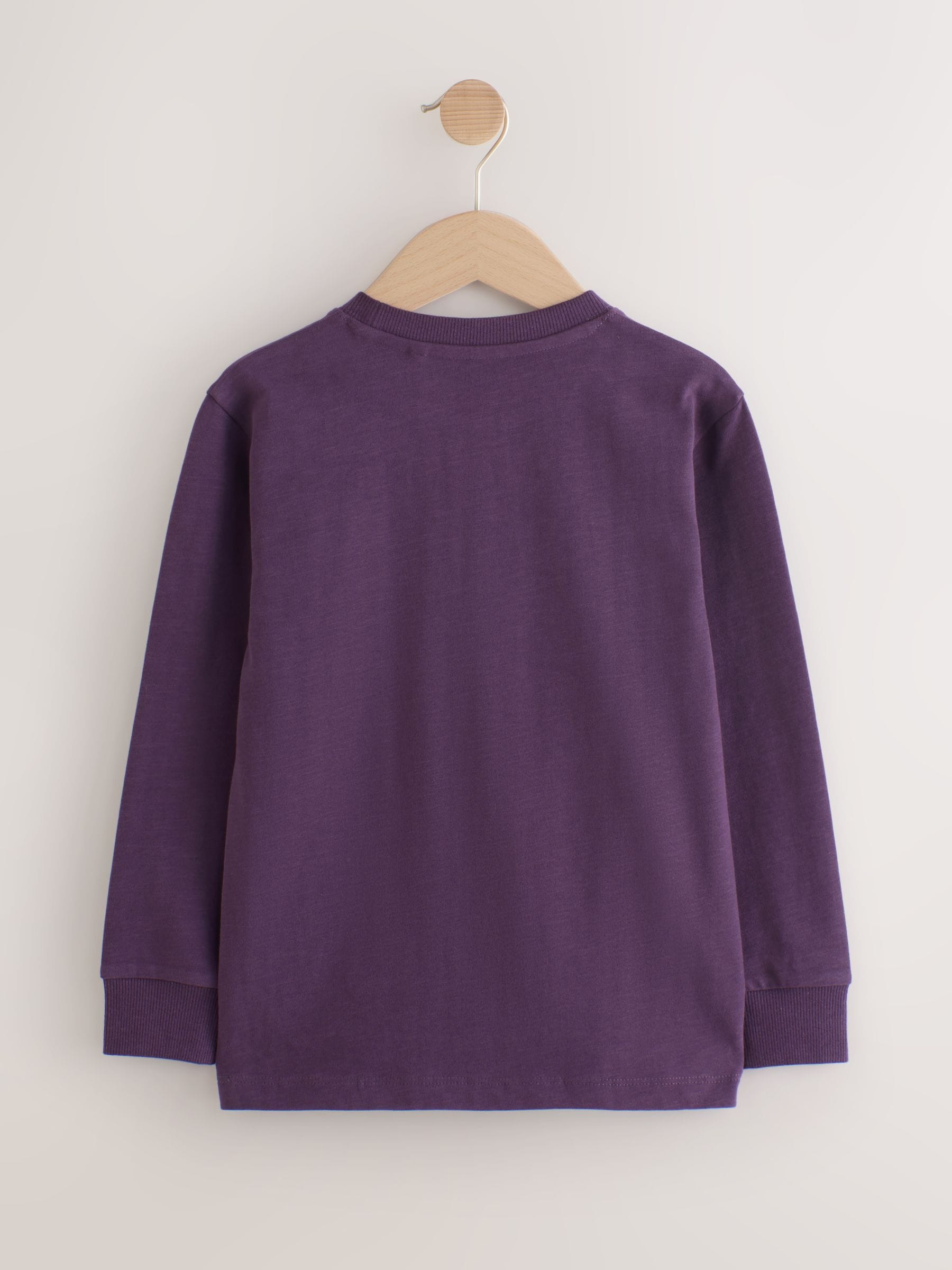 Dsiney Kidz - Khaki/Tan/Purple/Navy Stag Logo Long Sleeve Cosy T-Shirts 4 Pack (3-16yrs) image 3
