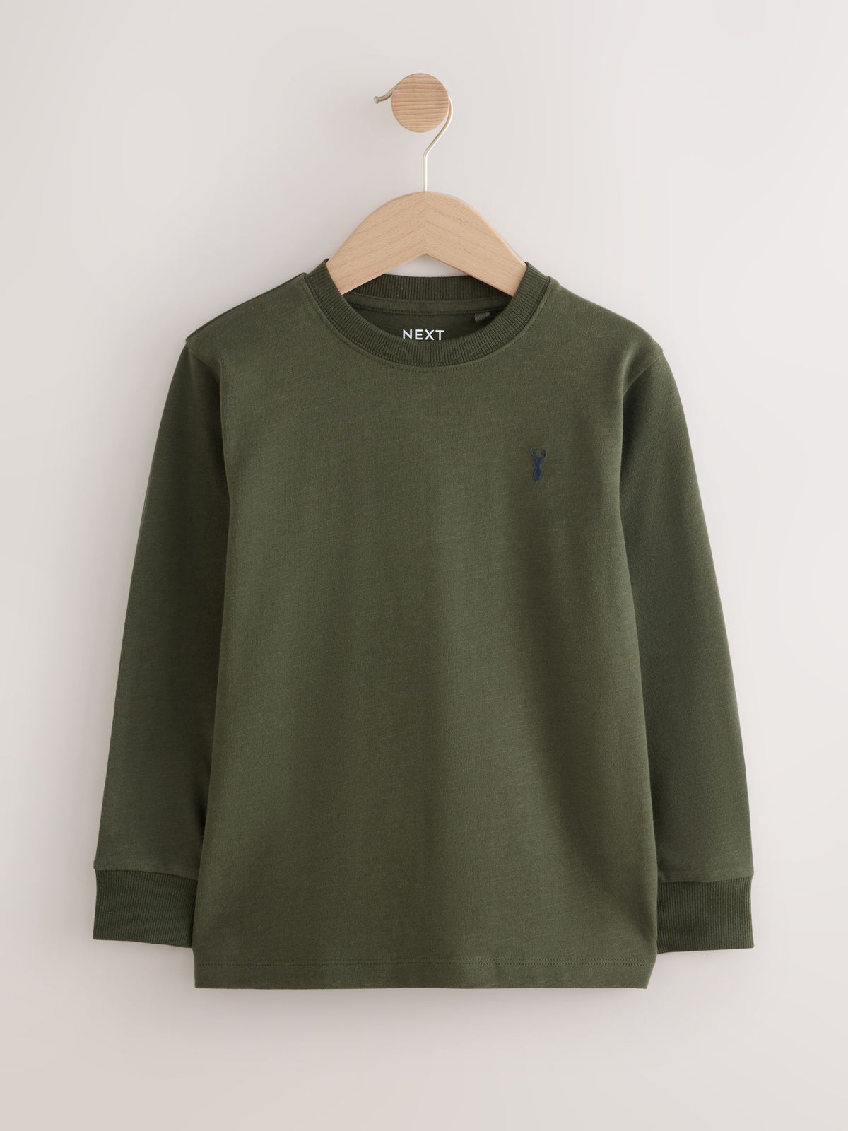 Dsiney Kidz - Khaki/Tan/Purple/Navy Stag Logo Long Sleeve Cosy T-Shirts 4 Pack (3-16yrs) image 5