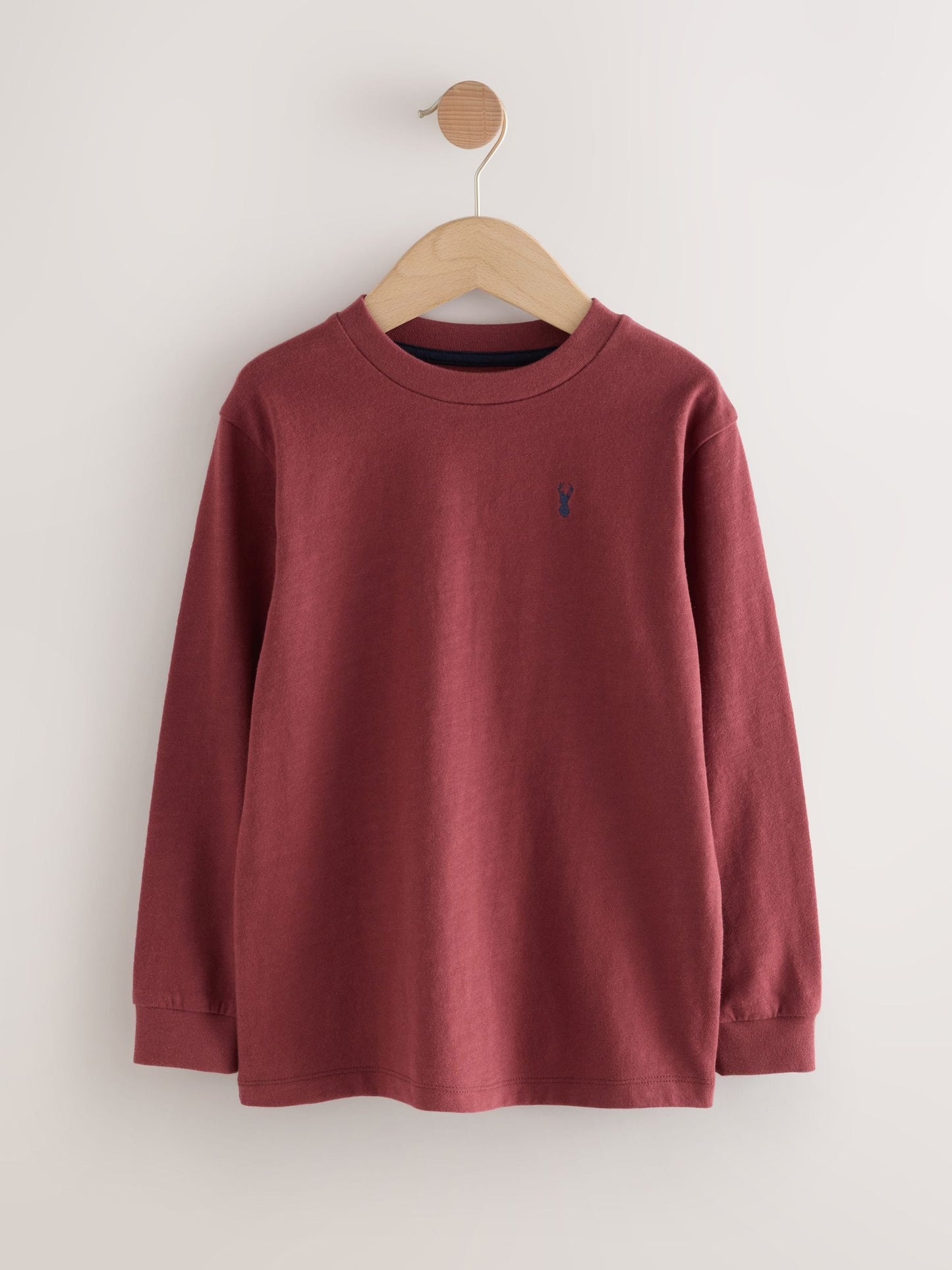 Dsiney Kidz - Berry/Tan/Navy Long Sleeve Colourblock T-Shirts 3 Pack (3-16yrs) image 4