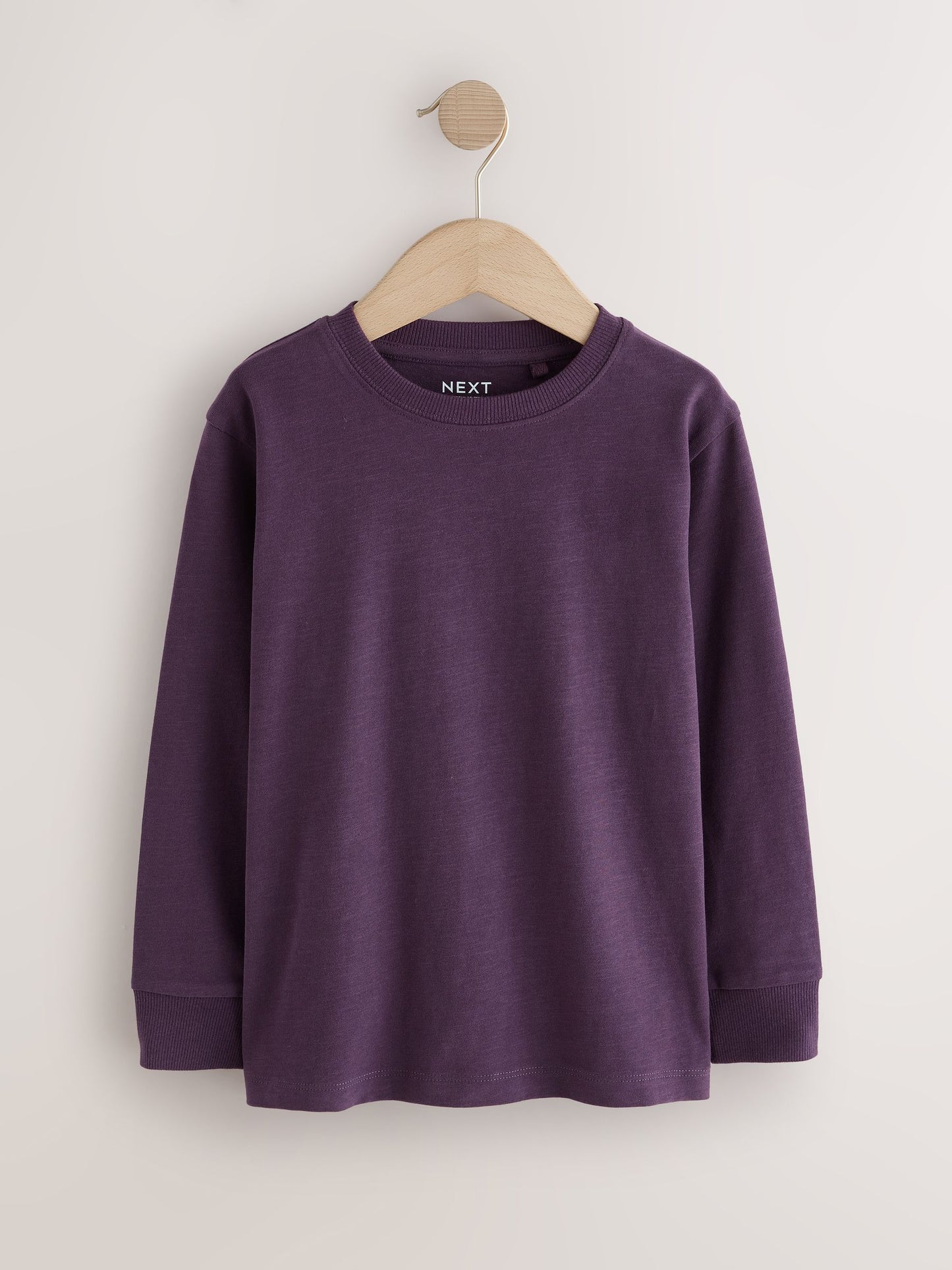 Dsiney Kidz - Khaki/Tan/Purple/Navy Plain Long Sleeve Cosy T-Shirts 4 Pack (3-16yrs) image 4