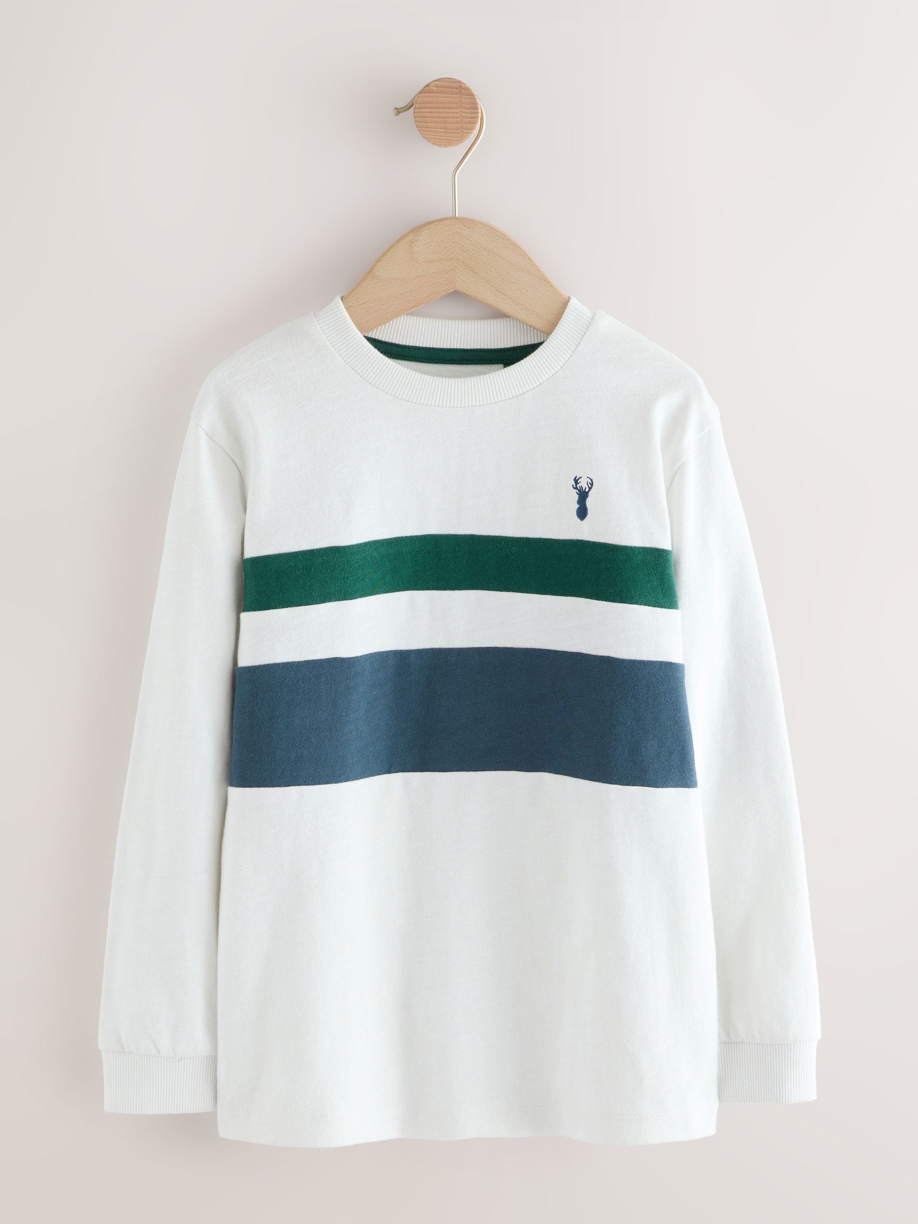Dsiney Kidz - Blue/White/Green Long Sleeve Colourblock T-Shirts 3 Pack (3-16yrs) image 2