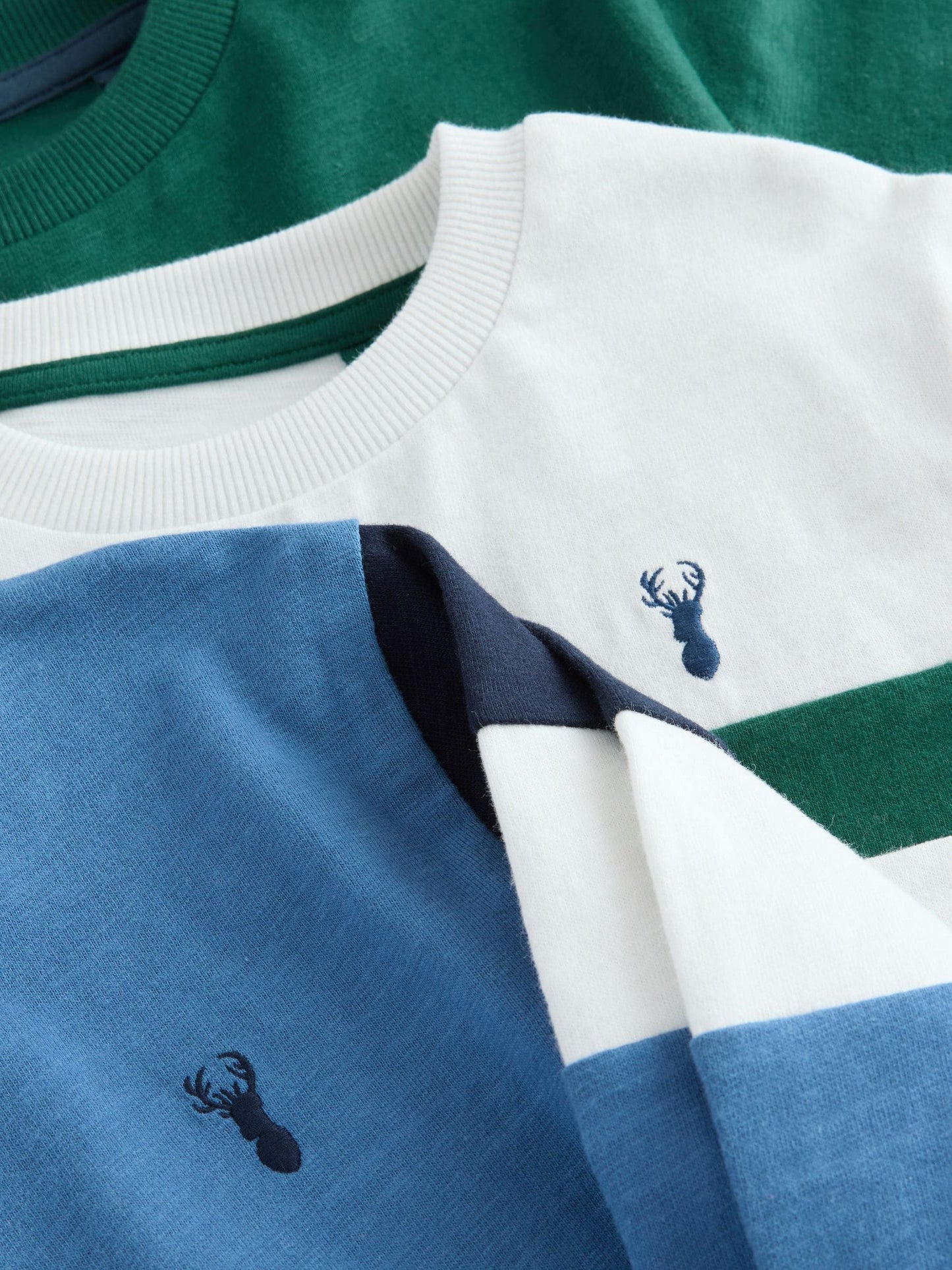 Dsiney Kidz - Blue/White/Green Long Sleeve Colourblock T-Shirts 3 Pack (3-16yrs) image 7