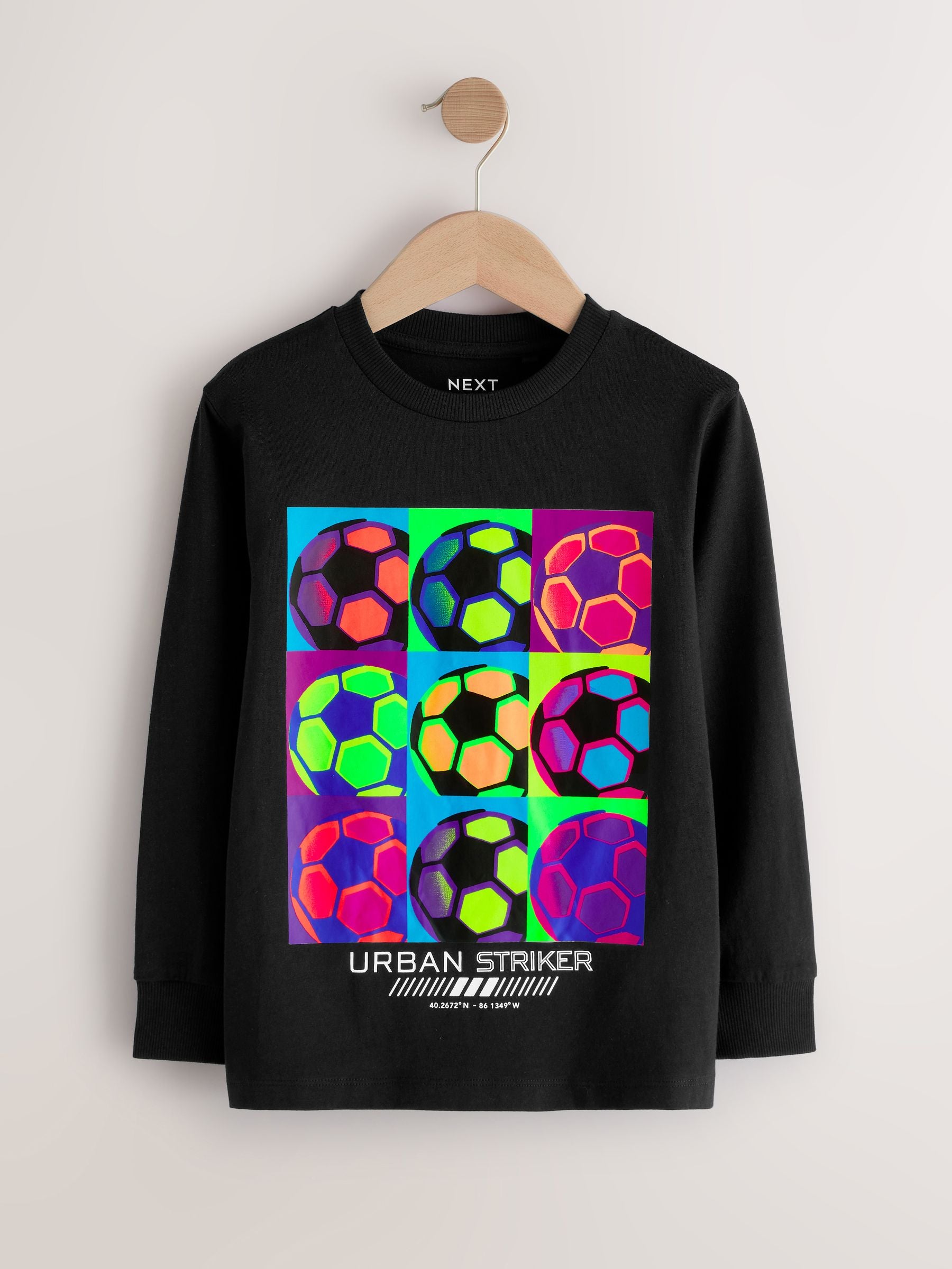 Dsiney Kidz - Blue/Teal/Black Football Relaxed Fit Graphic Print Long Sleeve T-Shirts 3 Pack (3-16yrs) image 3