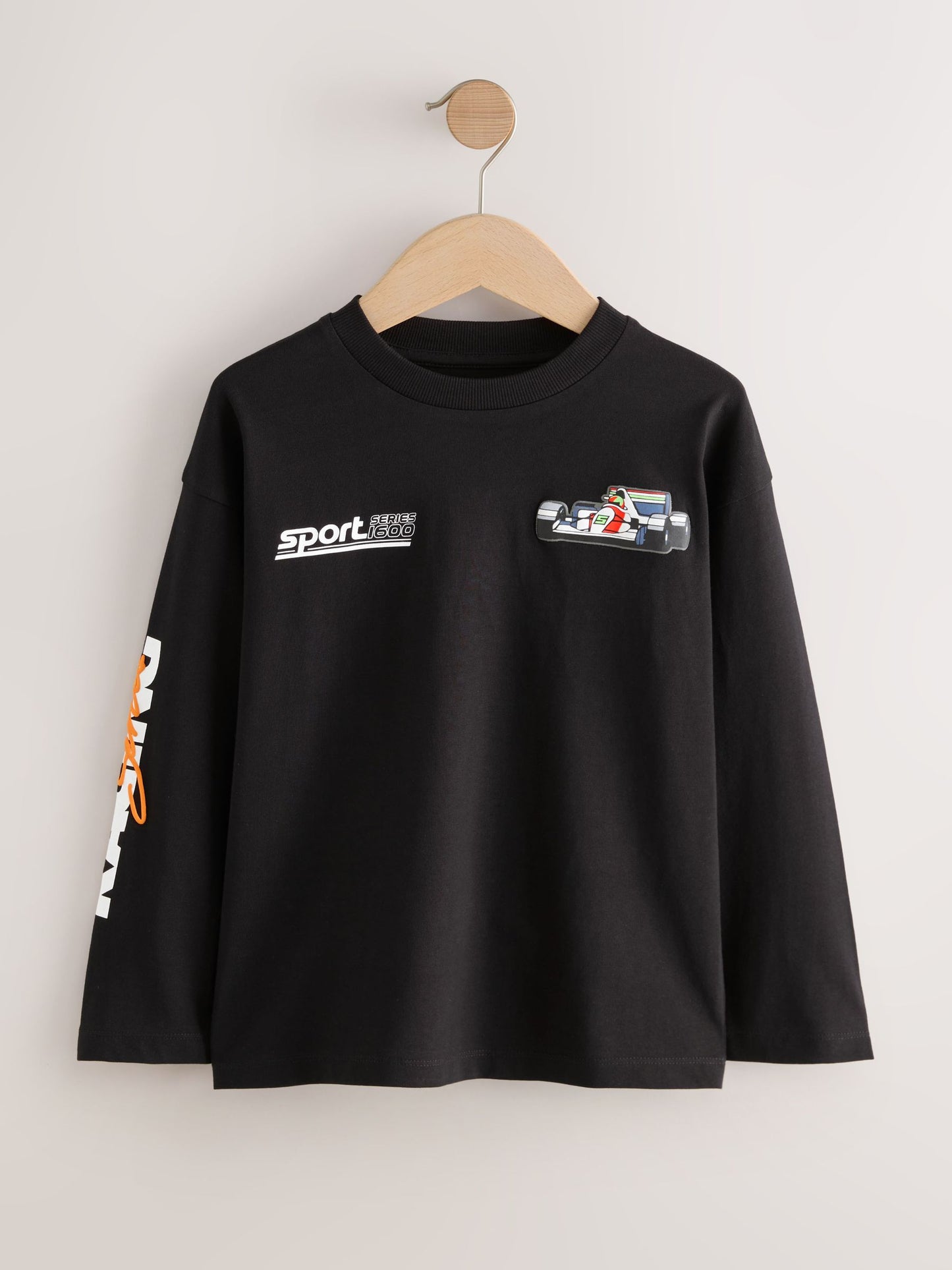 Dsiney Kidz - Black/White/Grey Cars Relaxed Fit Graphic Print Long Sleeve T-Shirts 3 Pack (3-16yrs) image 2