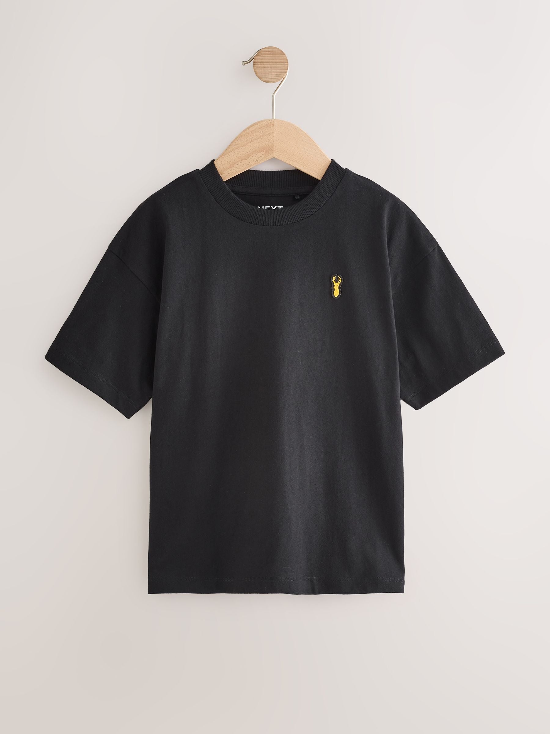 Dsiney Kidz - Blue/Rust/Khaki/Black Short Sleeve Stag Embroidered T-Shirts 4 Pack (3-16yrs) image 5