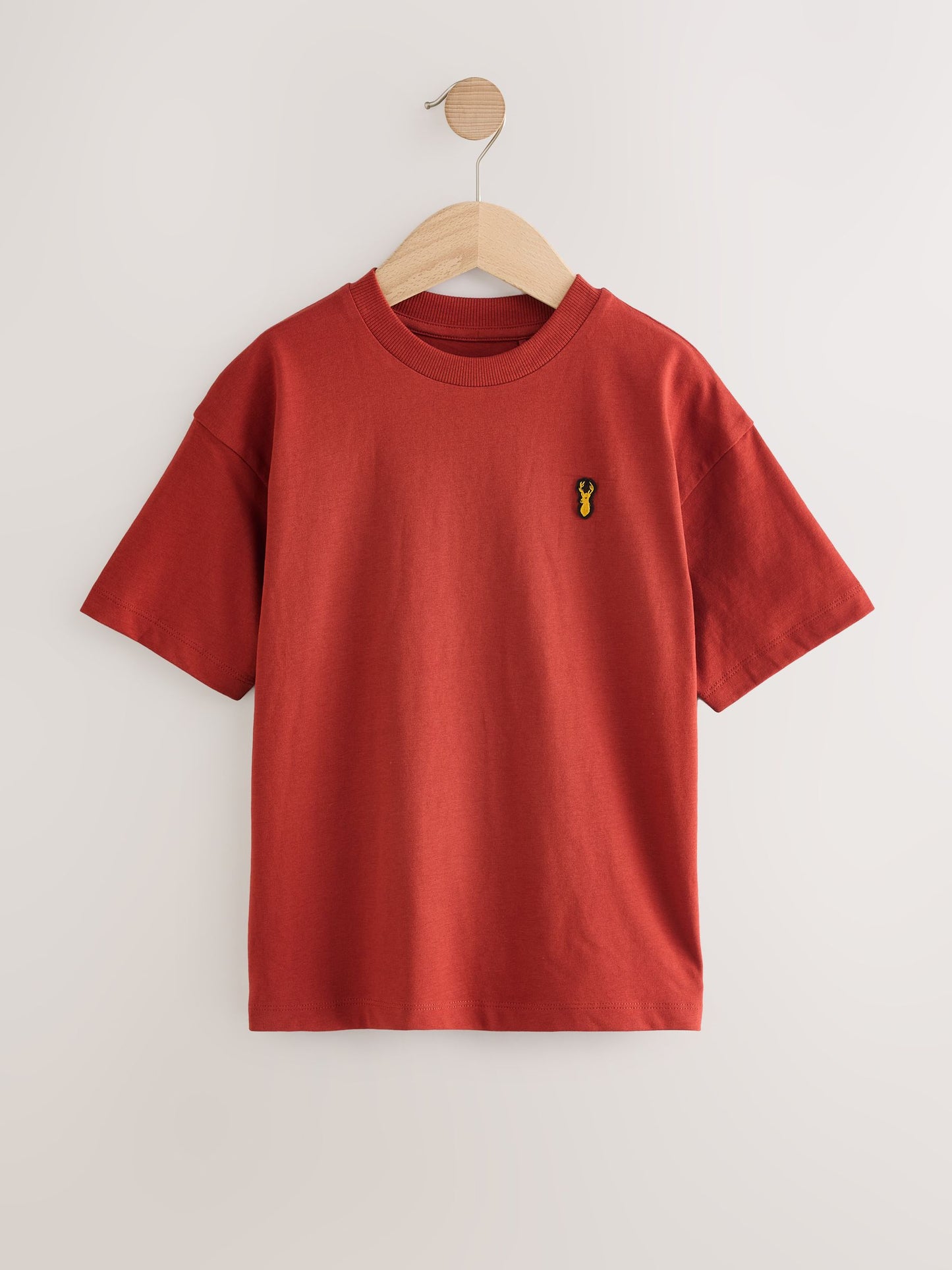 Dsiney Kidz - Blue/Rust/Khaki/Black Short Sleeve Stag Embroidered T-Shirts 4 Pack (3-16yrs) image 6
