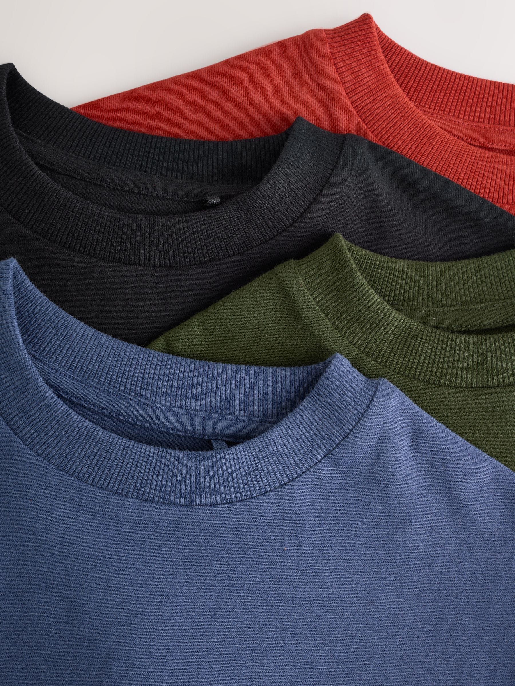 Dsiney Kidz - Blue/Rust/Khaki/Black Short Sleeve Stag Embroidered T-Shirts 4 Pack (3-16yrs) image 7