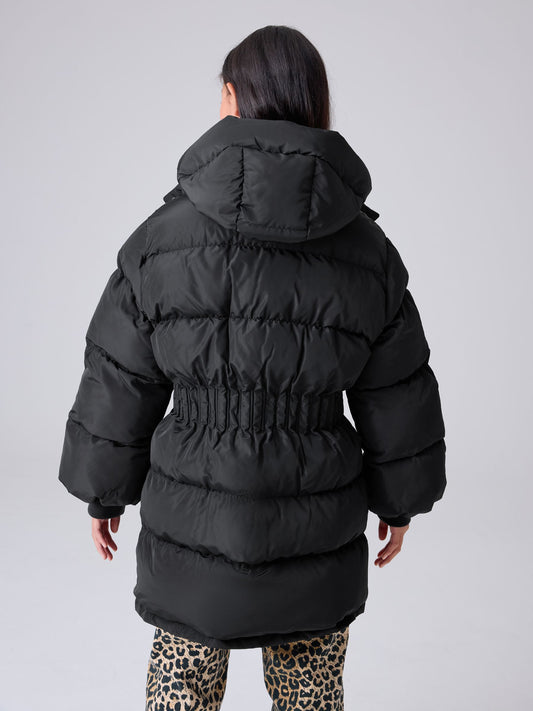 smALLSAINTS Black Waisted Longline Padded Coat - image 2