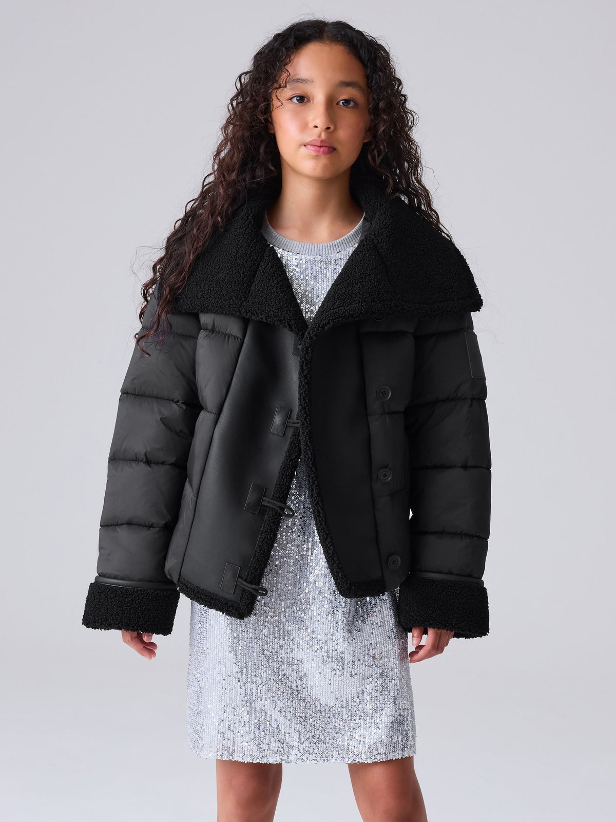 smALLSAINTS Black Padded Aviator Jacket - image 1