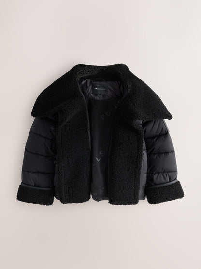 smALLSAINTS Black Padded Aviator Jacket - image 10