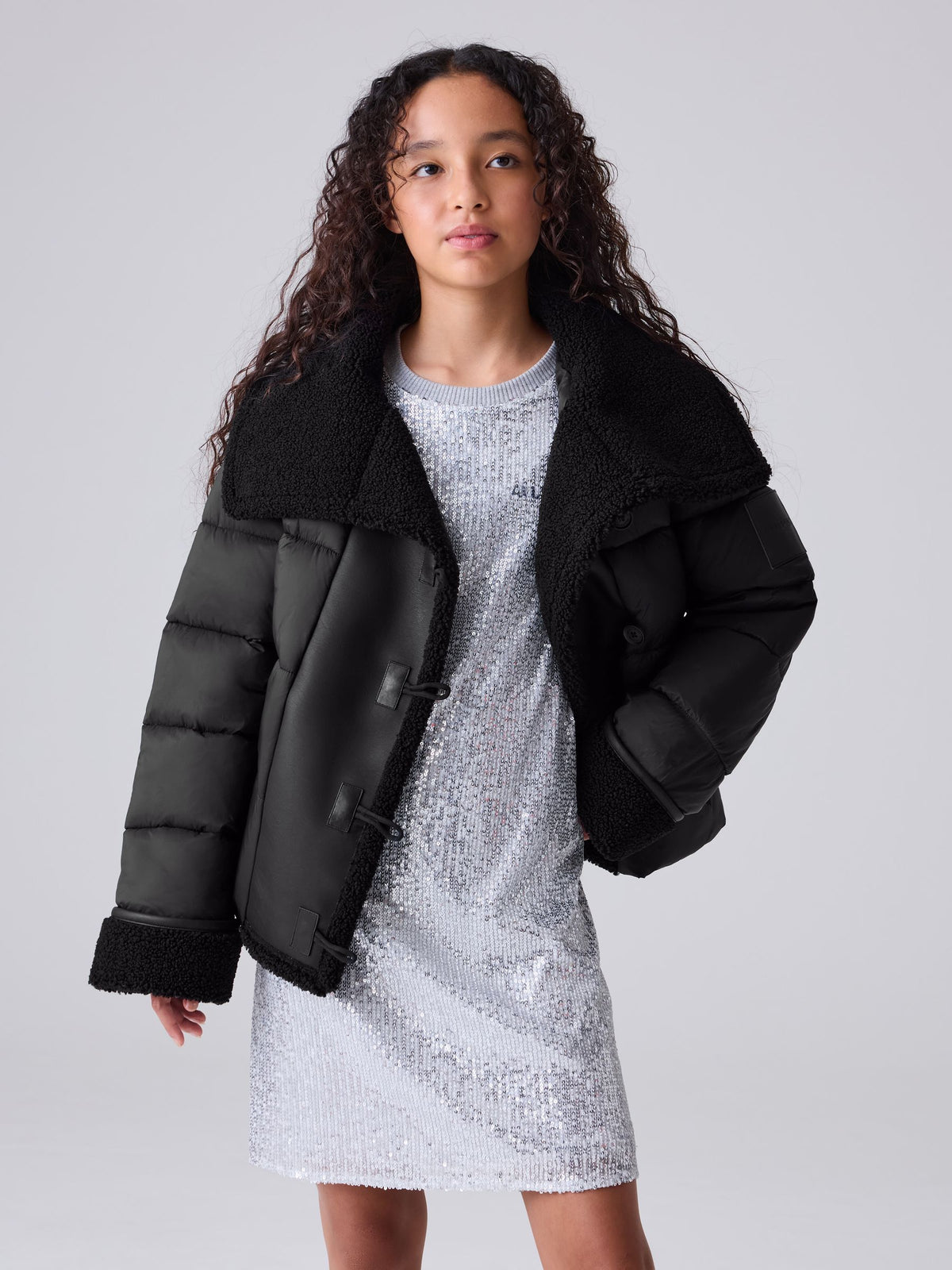 smALLSAINTS Black Padded Aviator Jacket - image 2