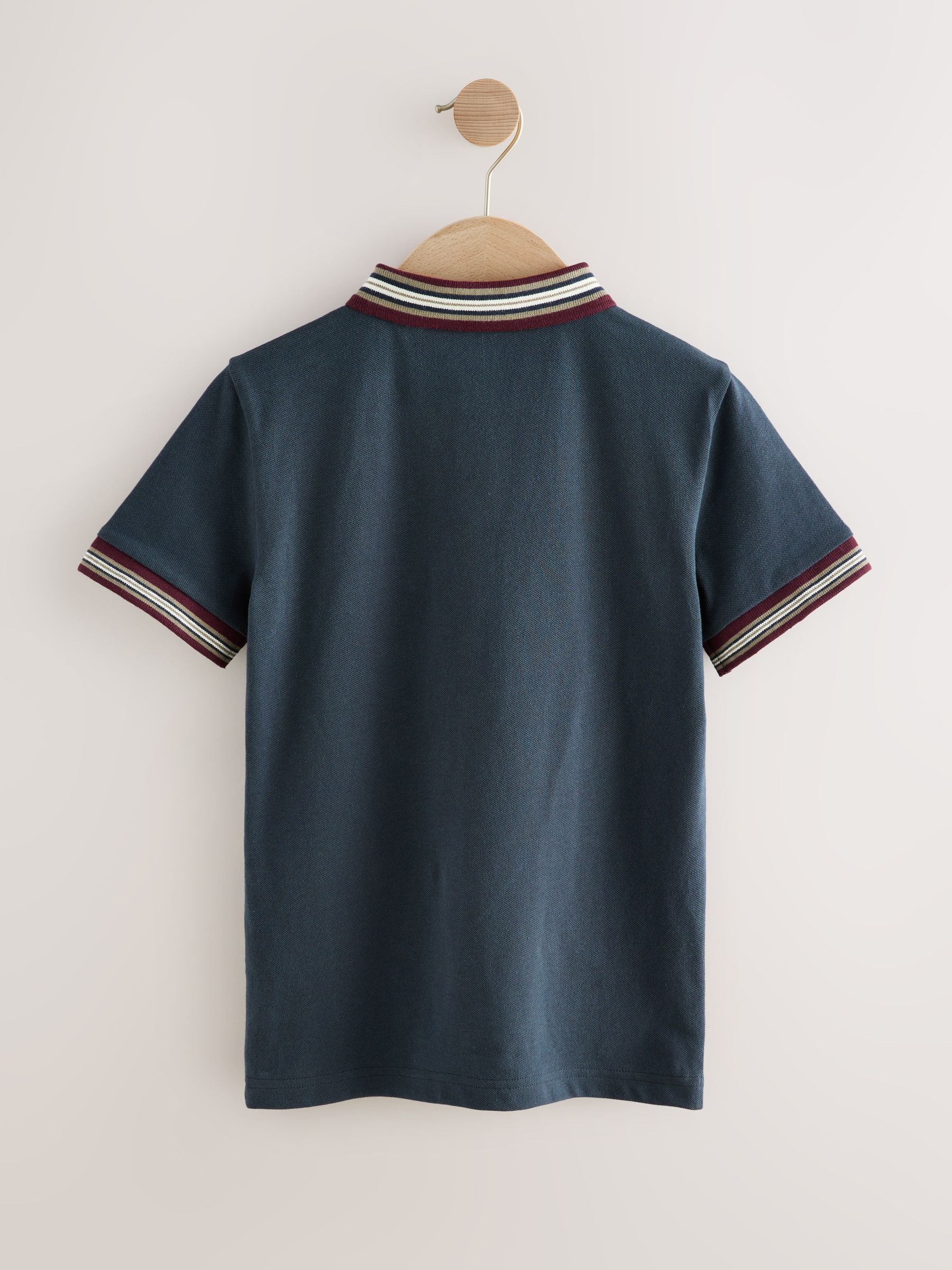 Dsiney Kidz - Grey Stripe Tipped Collar Short Sleeve Polo Shirt (3-16yrs) image 6