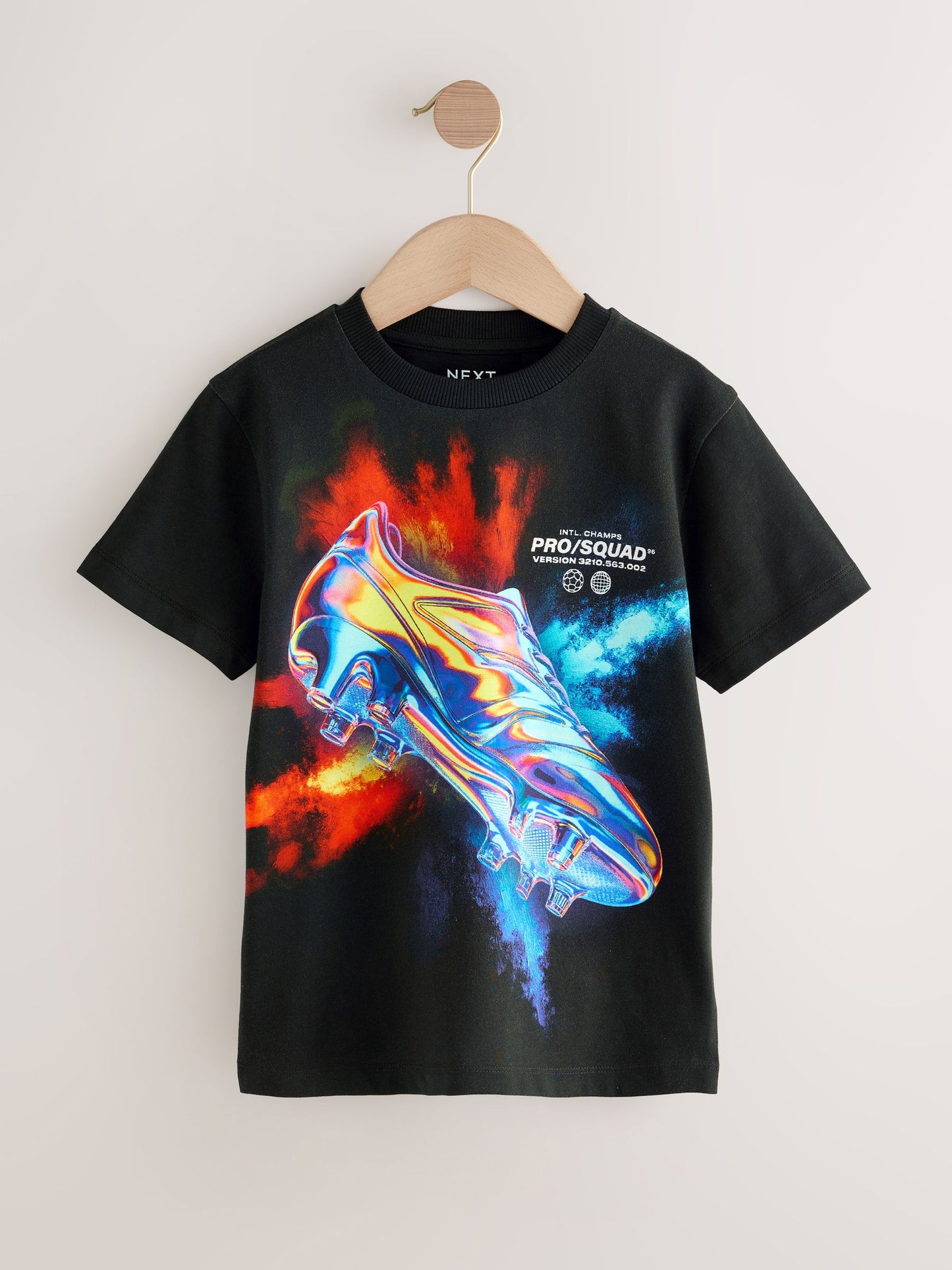 Dsiney Kidz - Black Short Sleeve Graphic Football T-Shirt (3-16yrs) image 1
