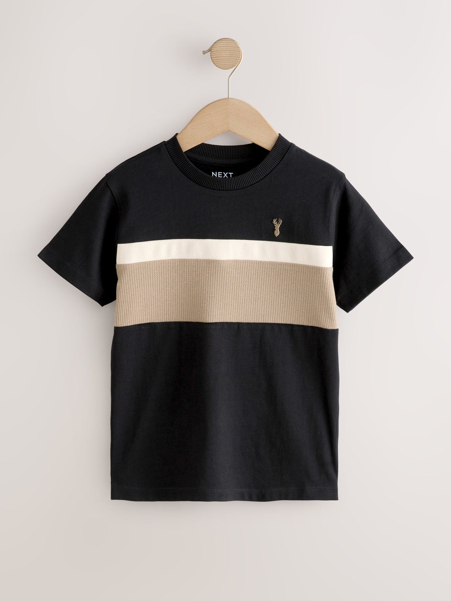 Dsiney Kidz - Black/Neutral Colourblock Short Sleeve T-Shirt (3-16yrs) image 1