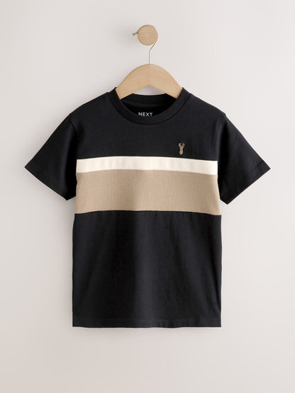 Dsiney Kidz - Black/Neutral Colourblock Short Sleeve T-Shirt (3-16yrs) image 1