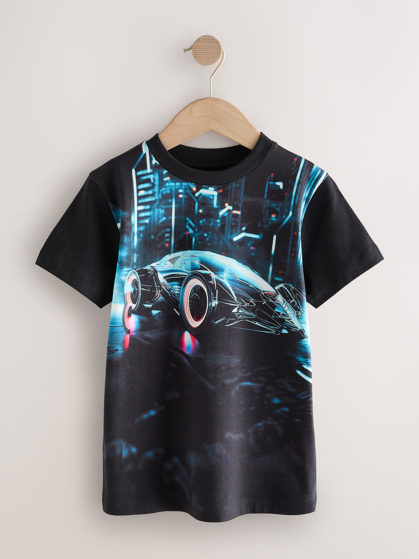 Dsiney Kidz - Black Car Regular Fit Short Sleeve All-Over Print T-Shirt (3-16yrs) image 1