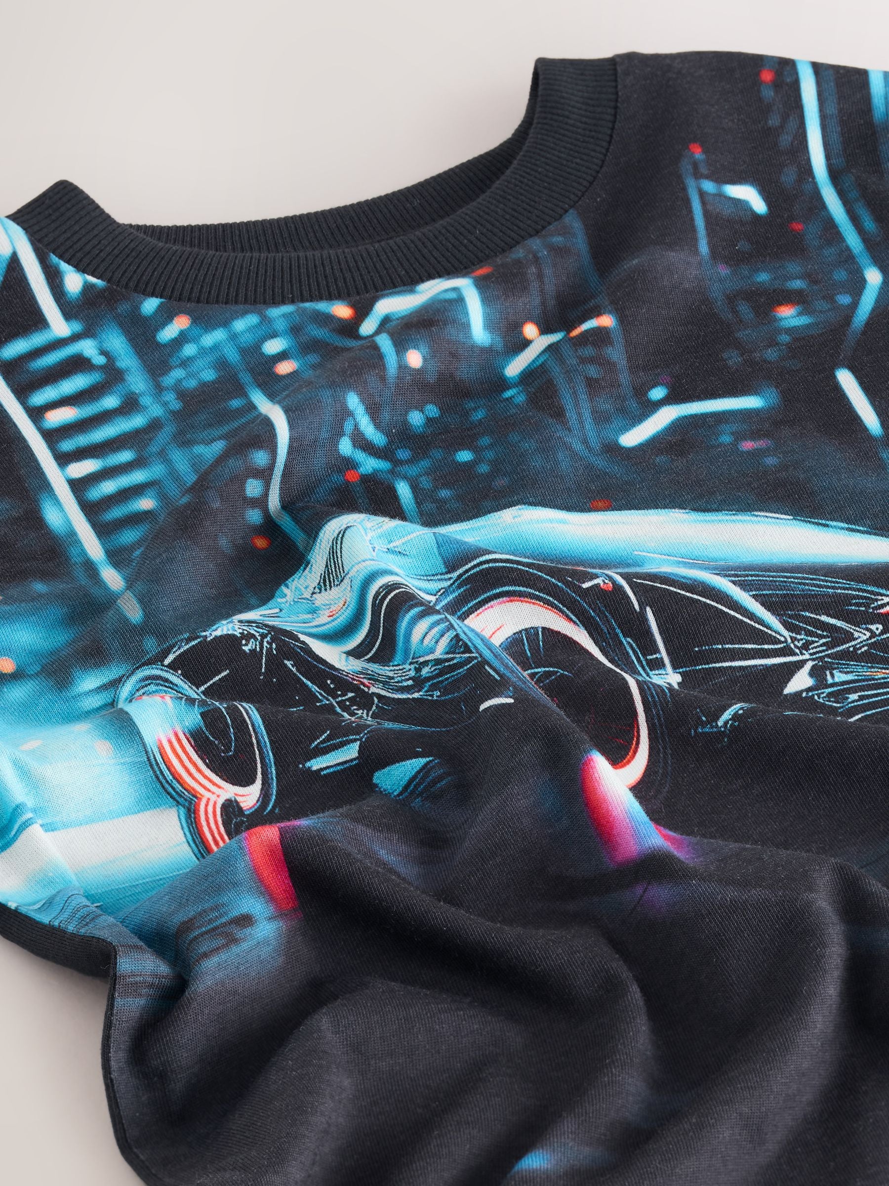 Dsiney Kidz - Black Car Regular Fit Short Sleeve All-Over Print T-Shirt (3-16yrs) image 4