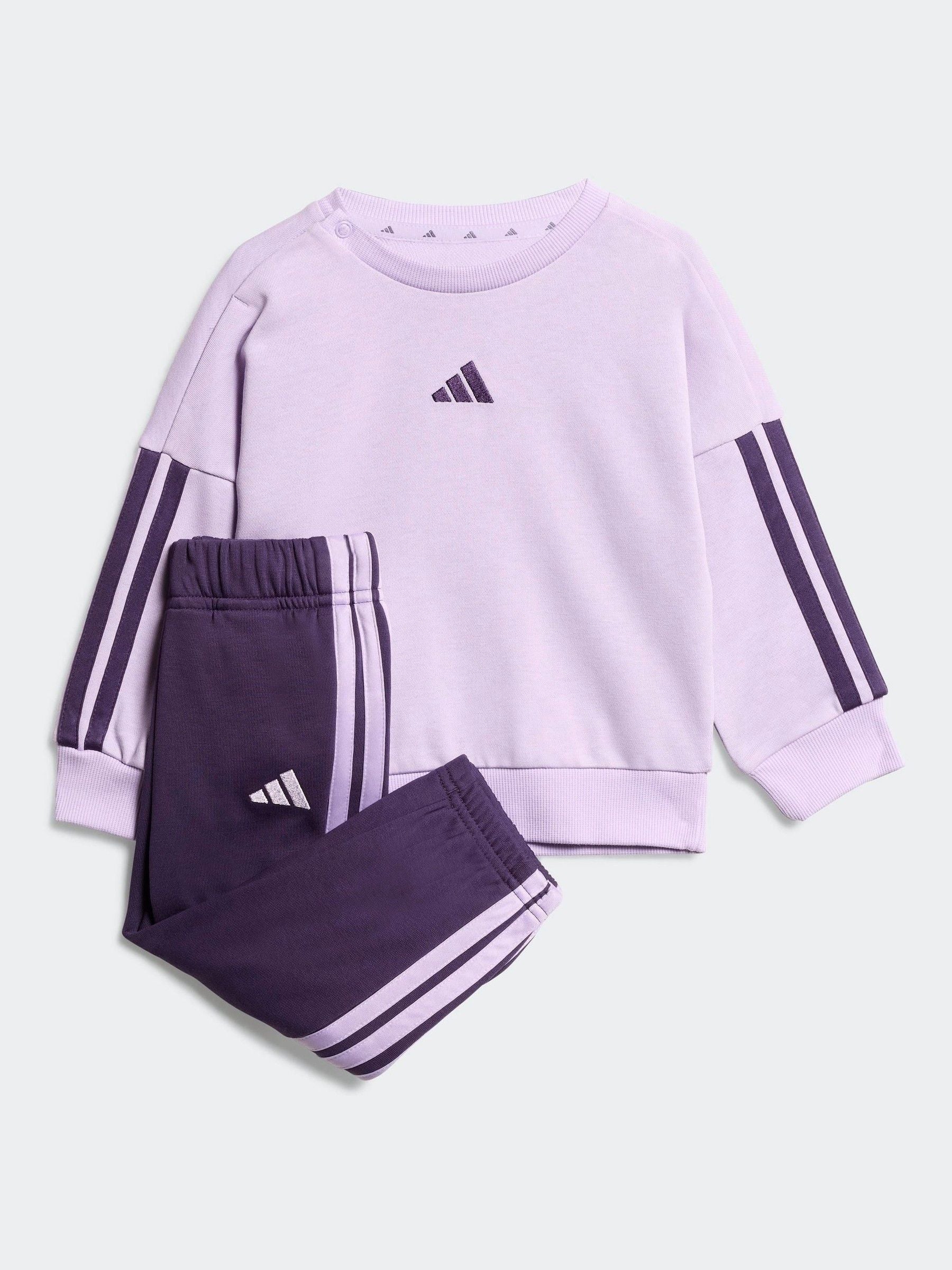 adidas Purple Essentials Infant Kids Sweatshirt and Joggers Set image 1