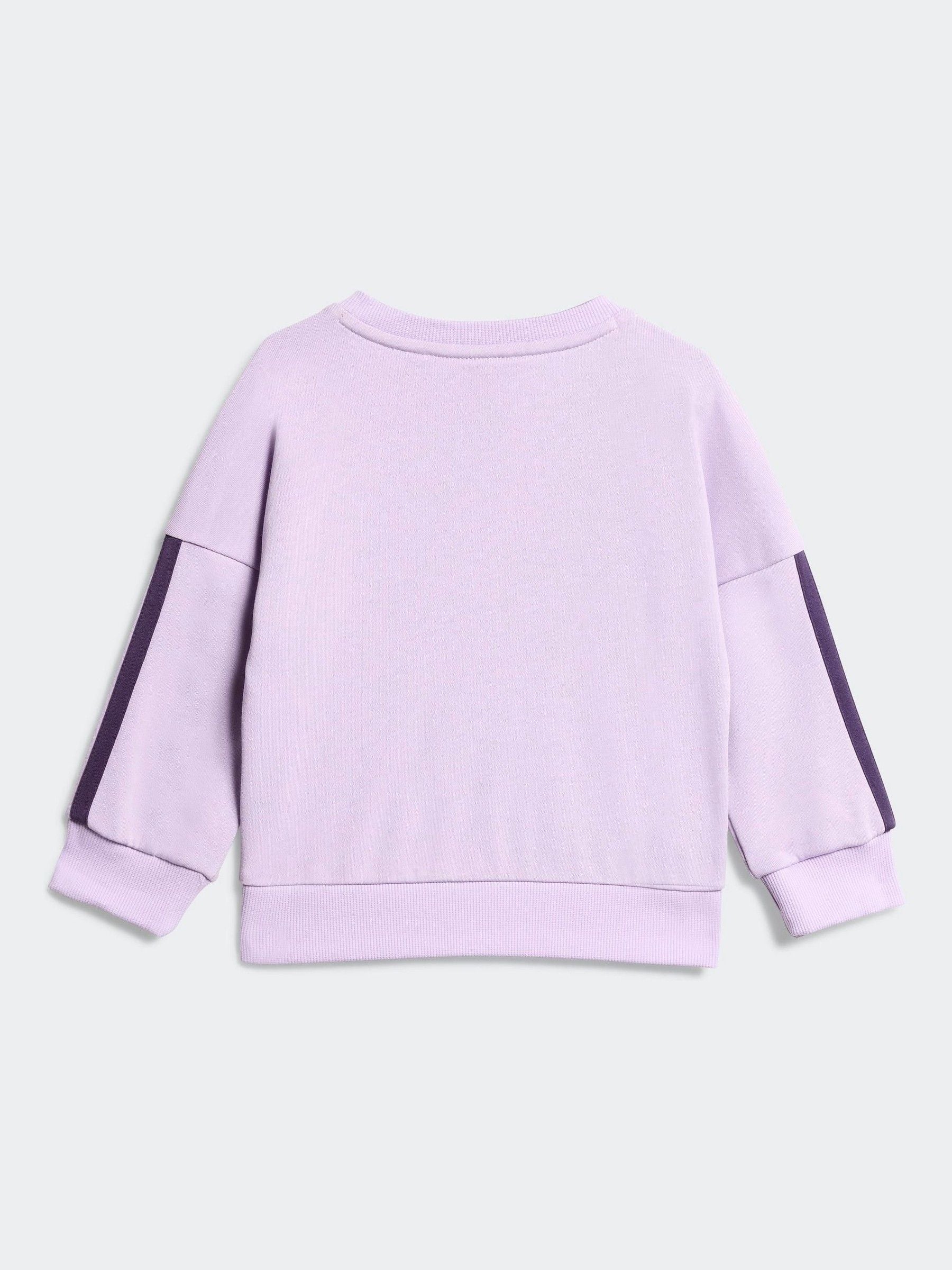adidas Purple Essentials Infant Kids Sweatshirt and Joggers Set image 3