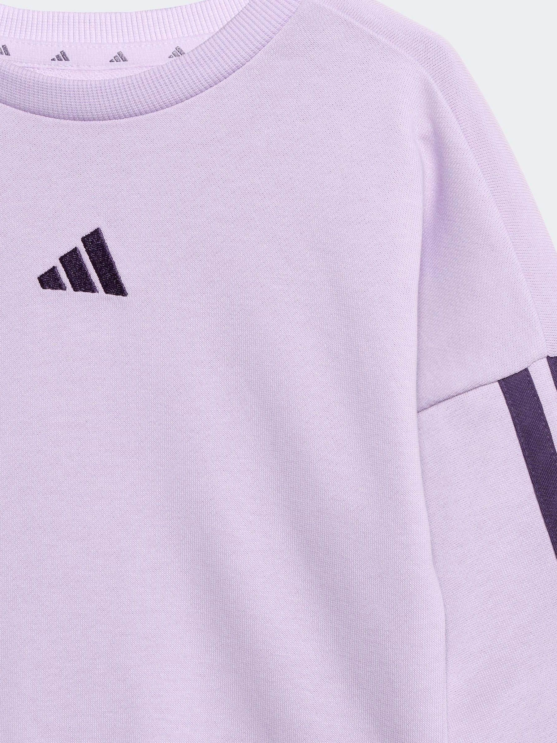 adidas Purple Essentials Infant Kids Sweatshirt and Joggers Set image 6