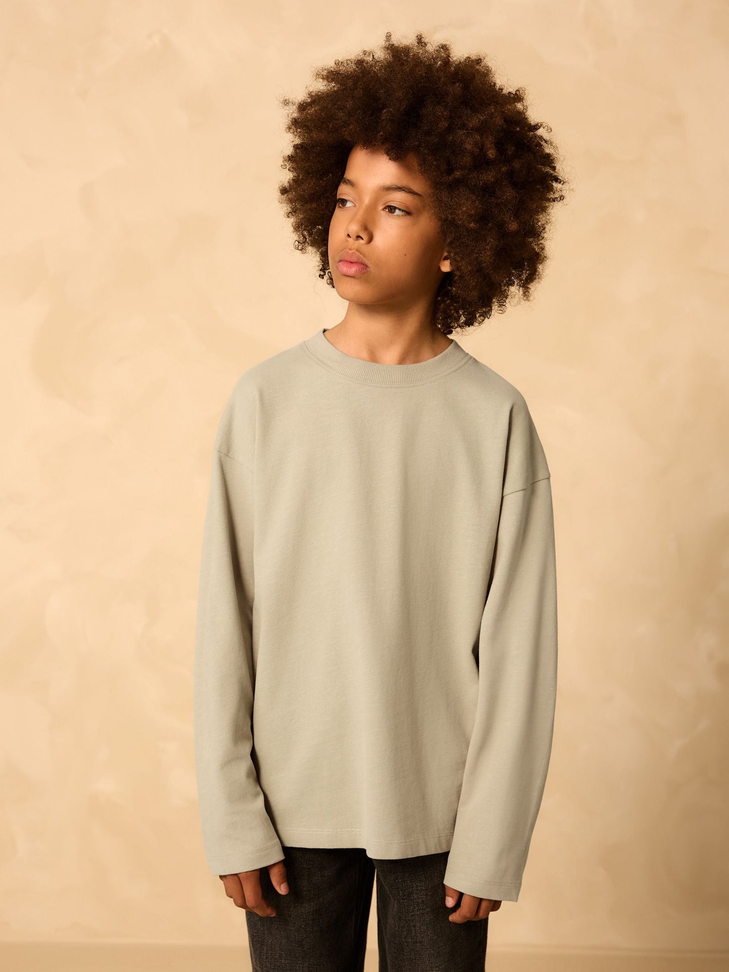 Dsiney Kidz - Stone Relaxed Fit Long Sleeve Cosy T-Shirt (3-16yrs) image 1