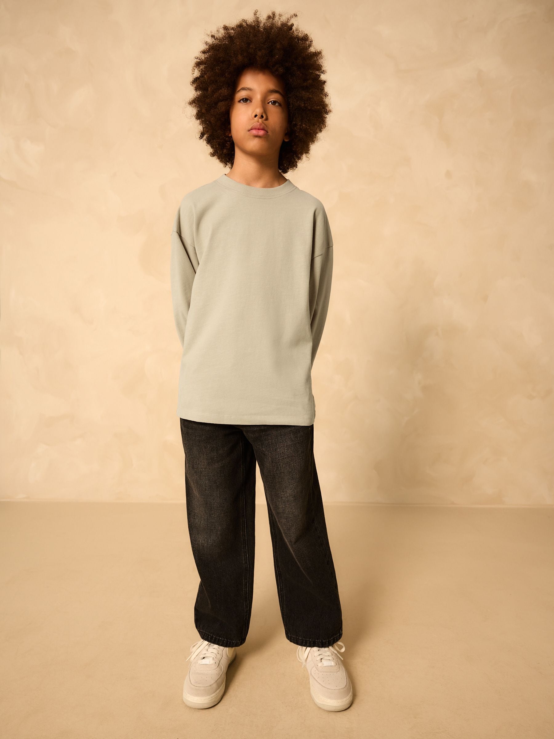 Dsiney Kidz - Stone Relaxed Fit Long Sleeve Cosy T-Shirt (3-16yrs) image 2