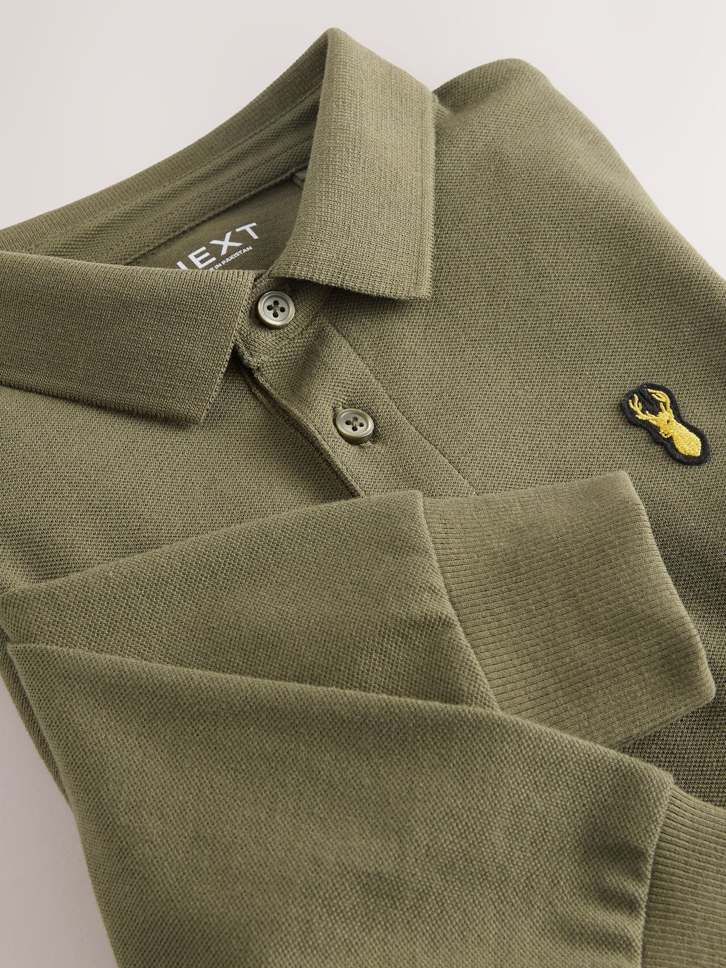 Dsiney Kidz - Khaki Green Long Sleeve Polo Shirt (3-16yrs) image 3
