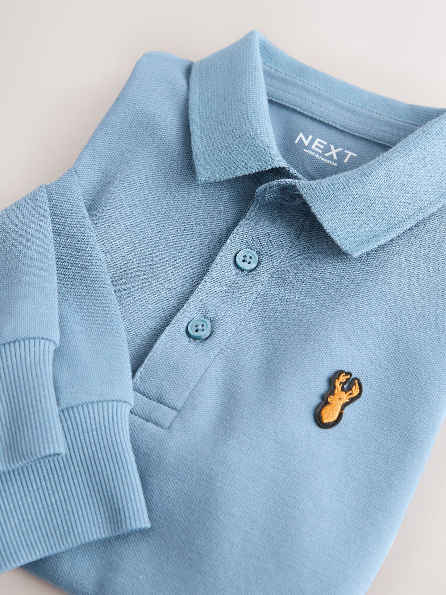 Dsiney Kidz - Mid Blue Long Sleeve Polo Shirt (3-16yrs) image 3