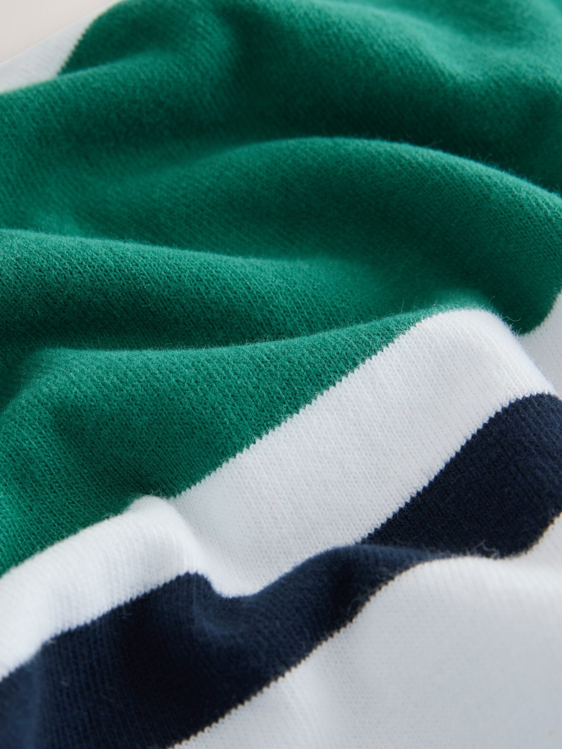 Dsiney Kidz - Green/White Long Sleeve Rugby 100% Cotton Polo Shirt (3-16yrs) image 4
