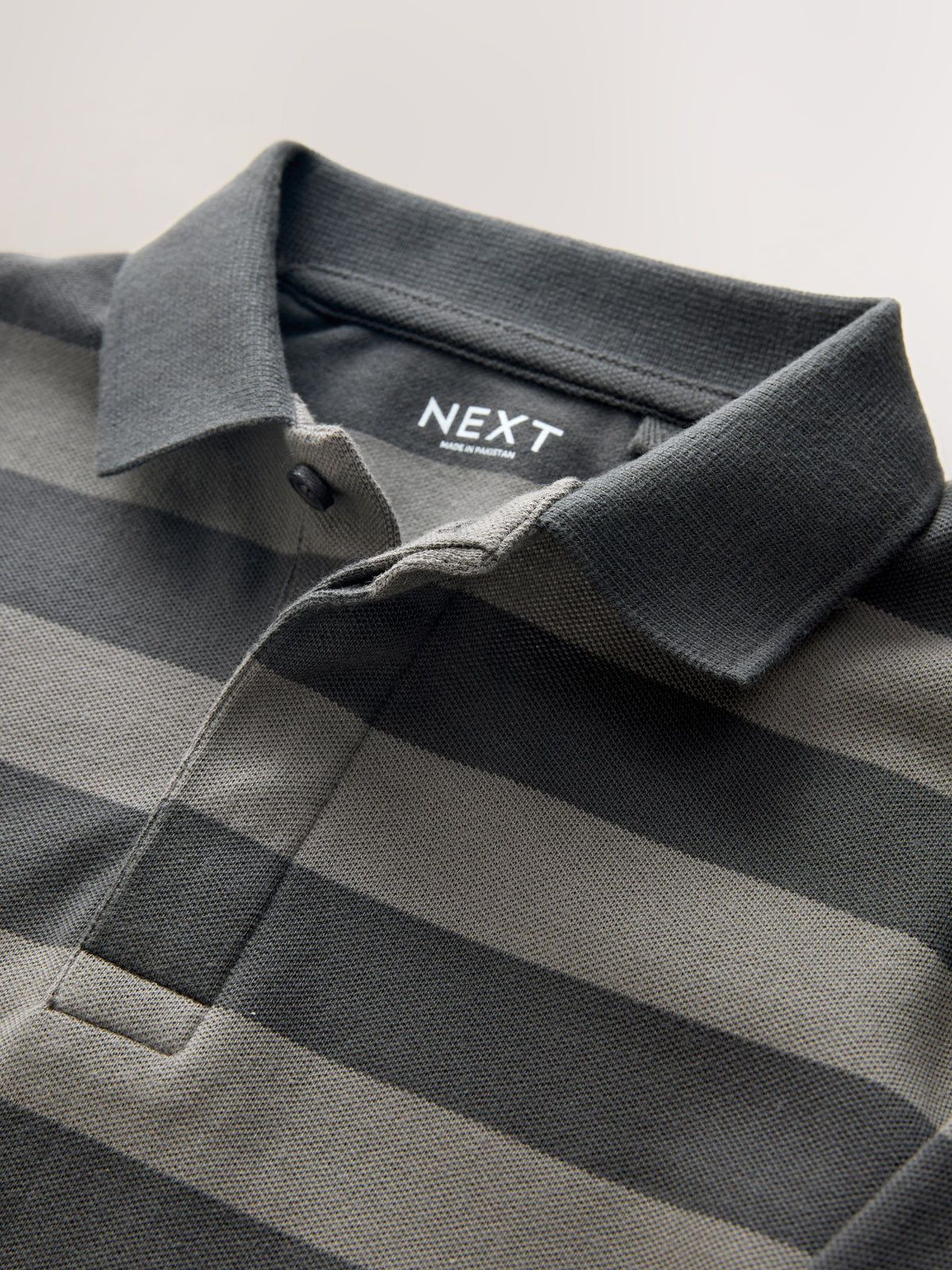 Dsiney Kidz - Charcoal/Grey Stripe Long Sleeve Polo Shirt (3-16yrs) image 5