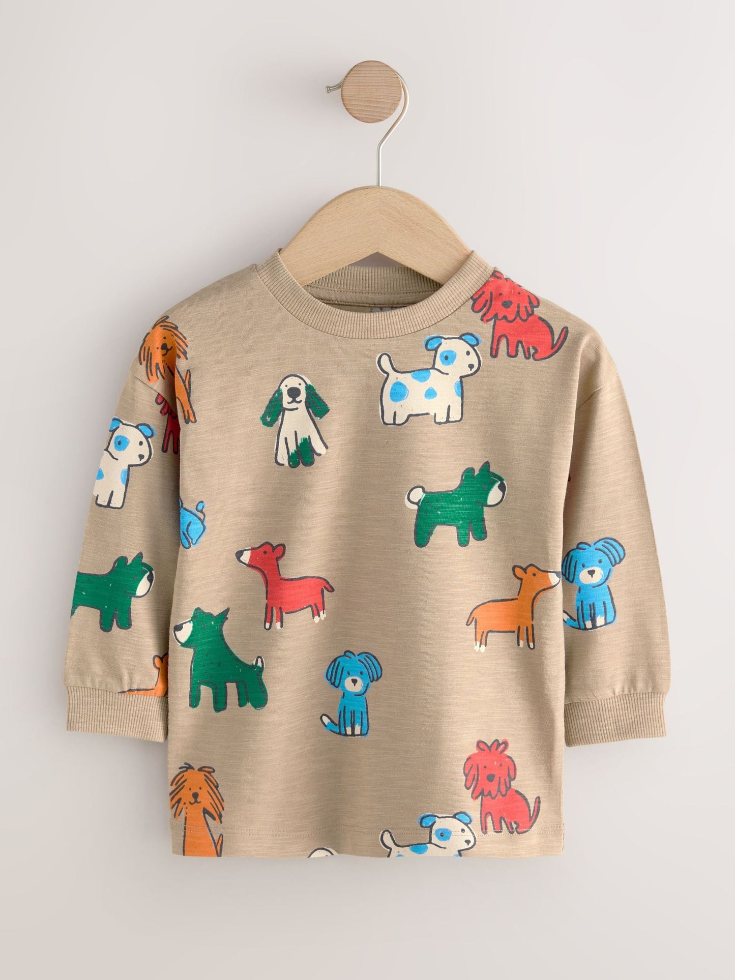 Multi Dogs Long Sleeve Graphic Print T-Shirts 3 Pack (3mths-7yrs) image 3