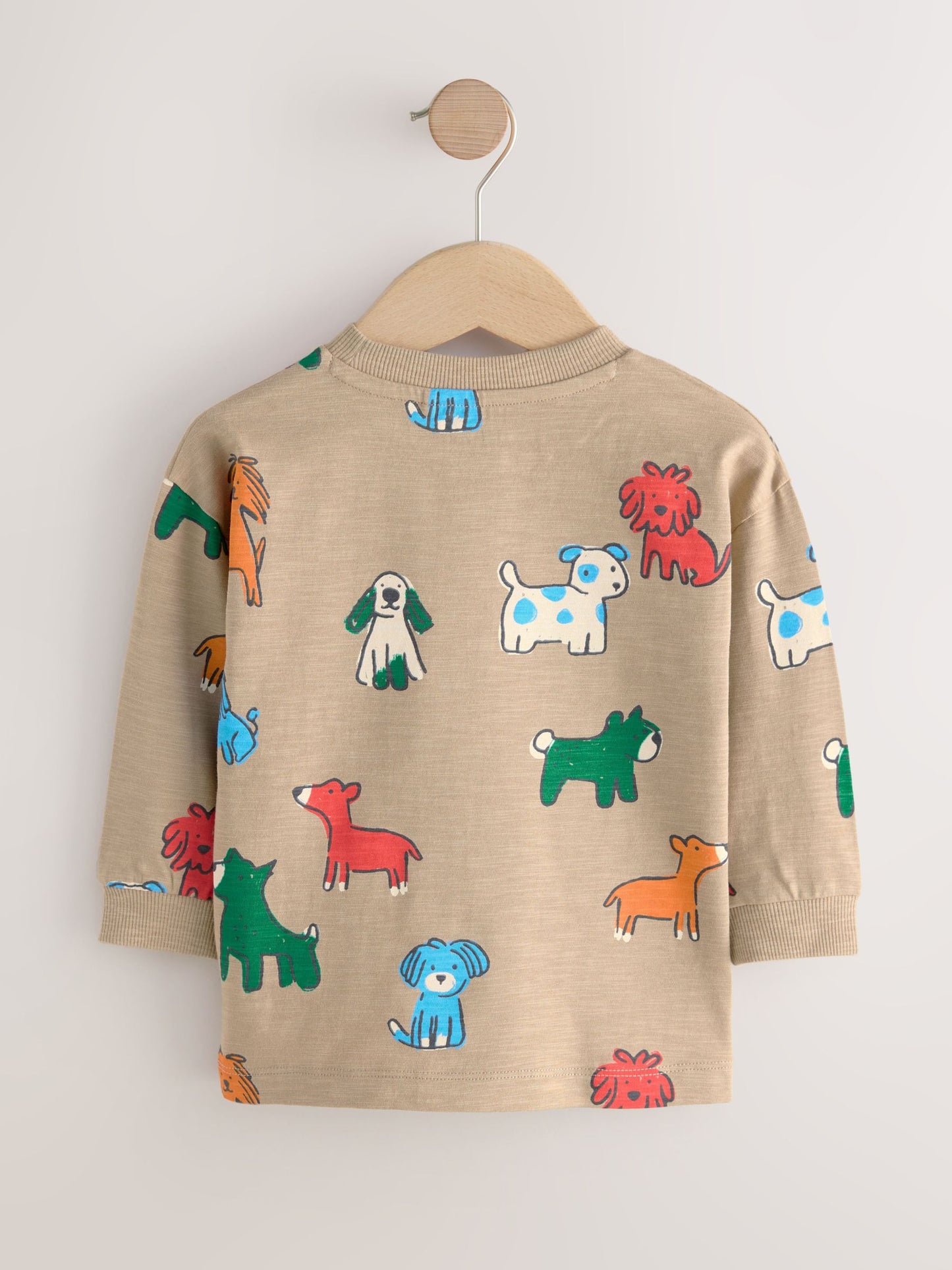 Multi Dogs Long Sleeve Graphic Print T-Shirts 3 Pack (3mths-7yrs) image 4