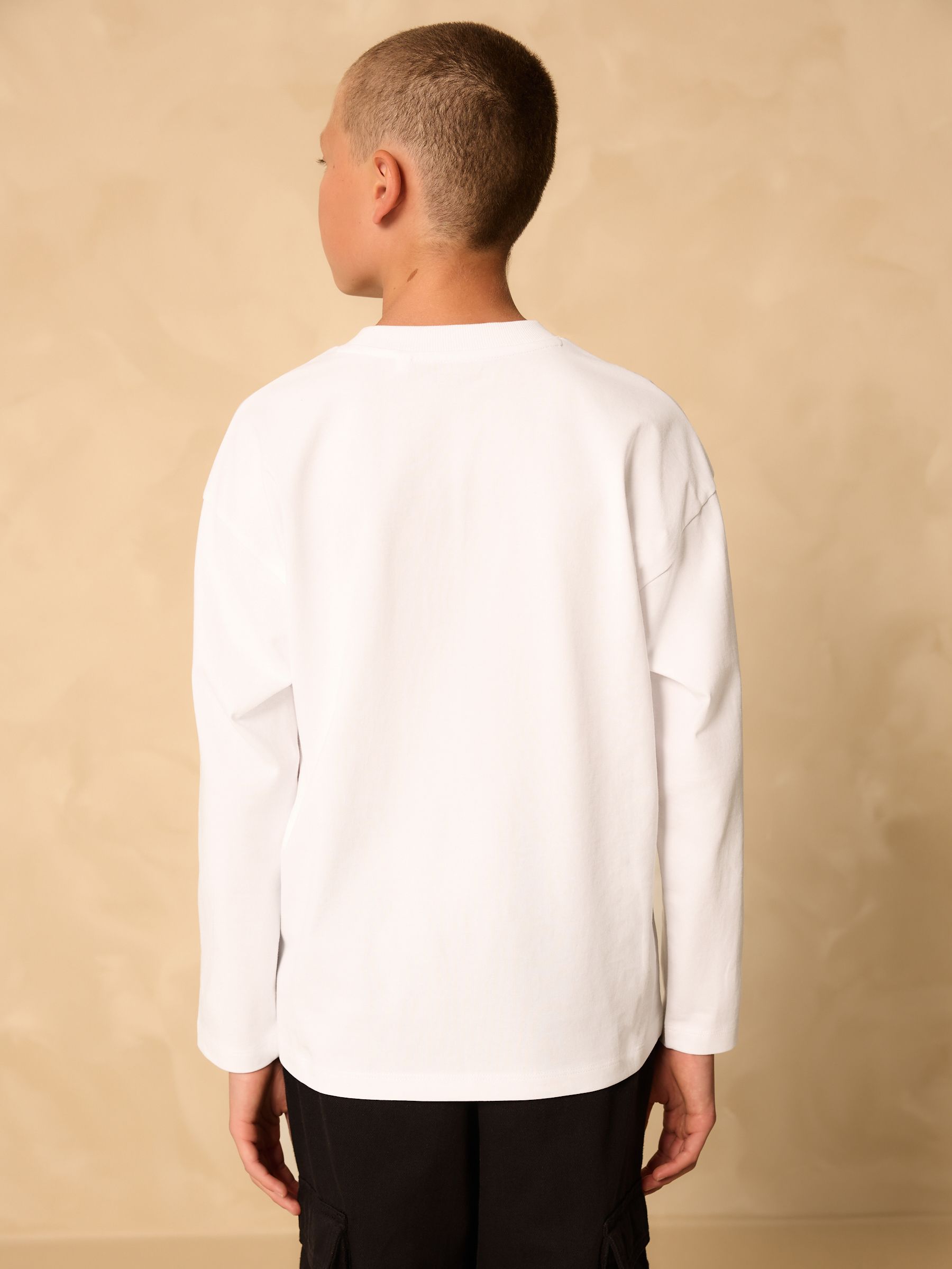 Dsiney Kidz - White Gamer Relaxed Fit Graphic Long Sleeve Cotton T-Shirt (3-16yrs) image 4