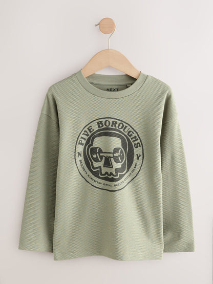 Dsiney Kidz - Grey Skate Graphic Long Sleeve Textured T-Shirt (3-16yrs) image 1