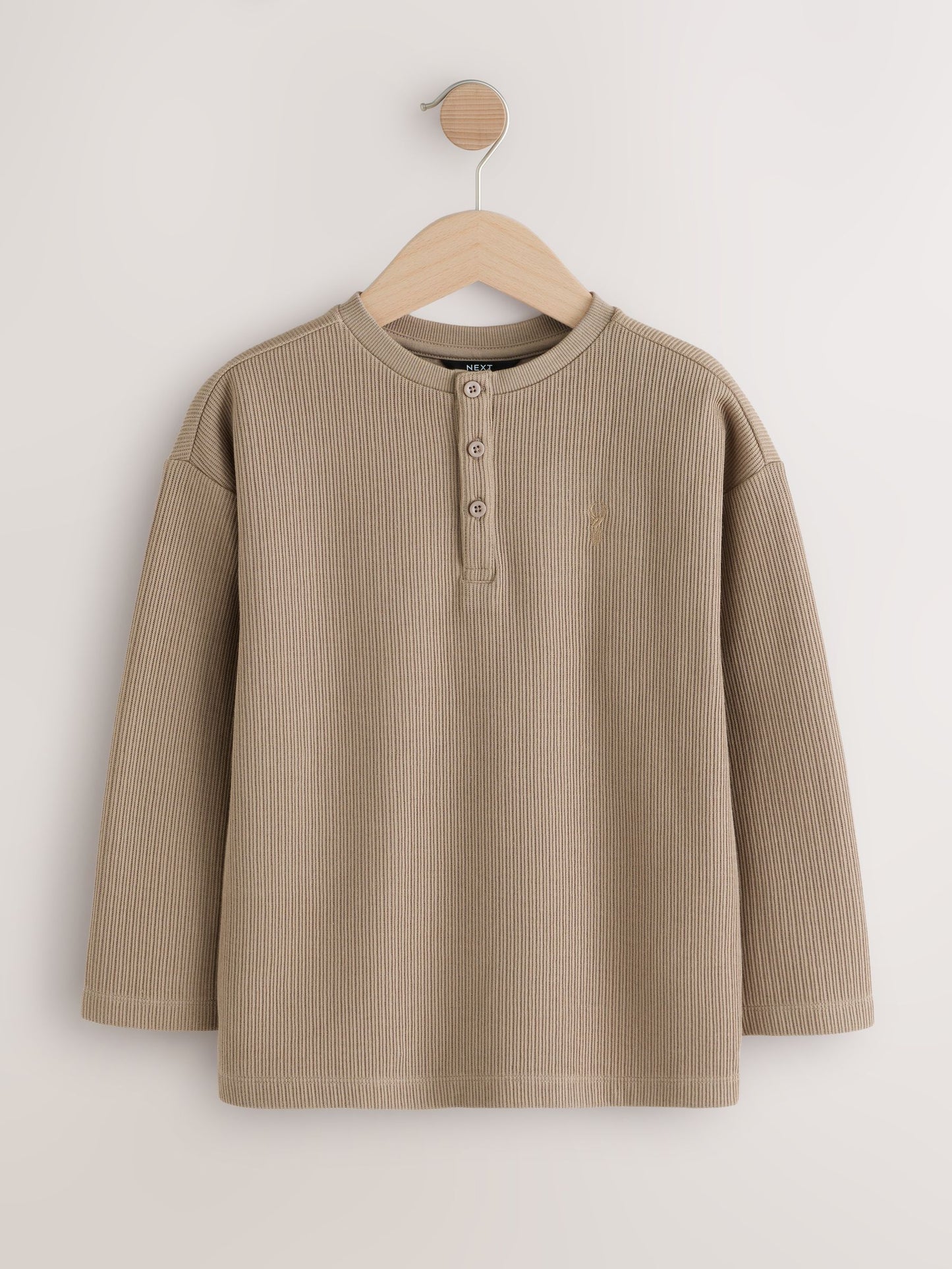 Dsiney Kidz - Stone Textured Long Sleeve Henley Neck T-Shirt (3-16yrs) image 1
