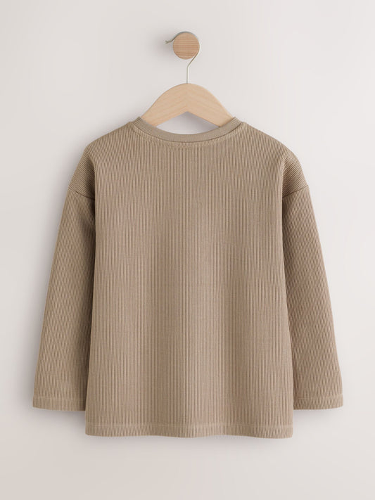 Dsiney Kidz - Stone Textured Long Sleeve Henley Neck T-Shirt (3-16yrs) image 2