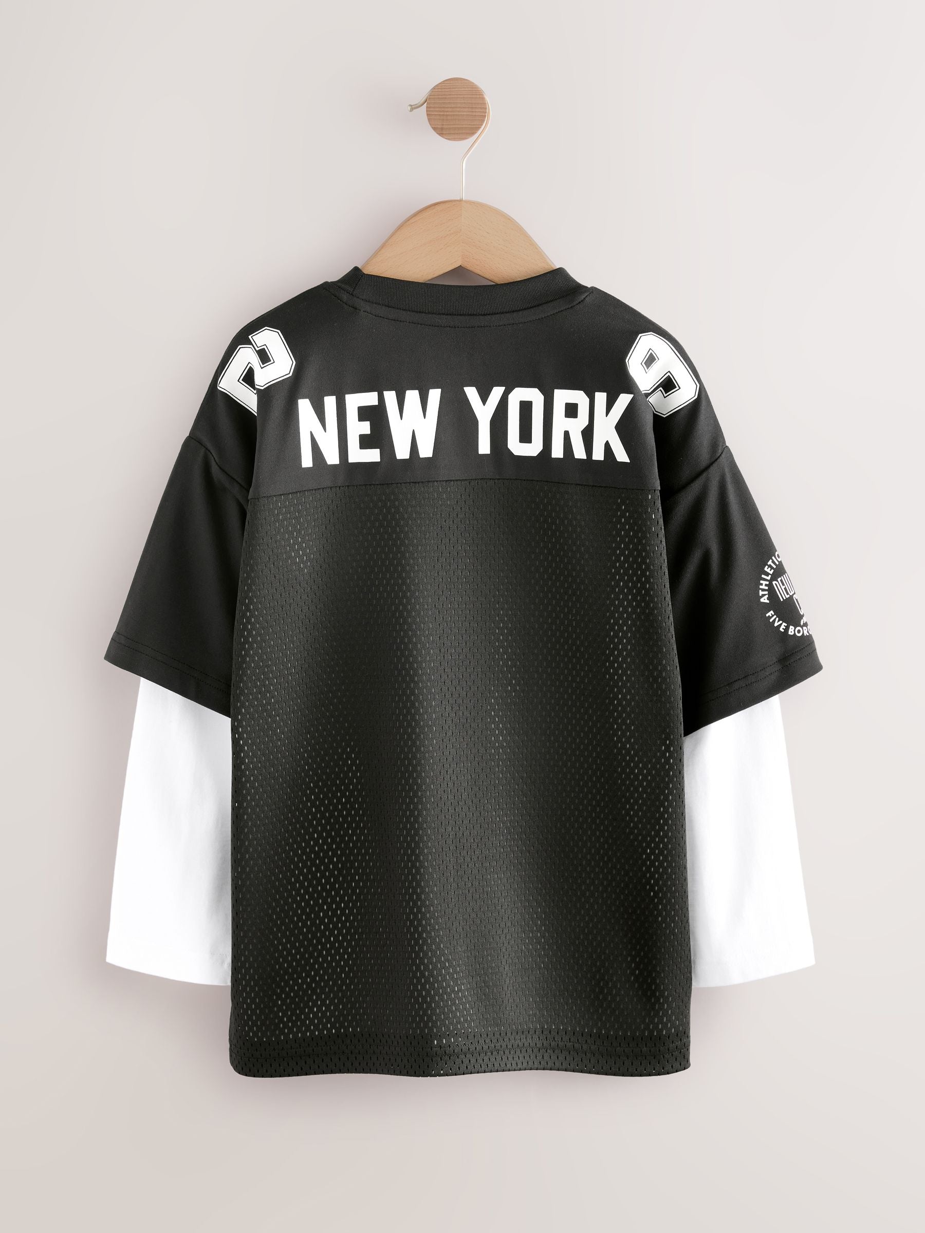 Dsiney Kidz - Black/White Varsity Short and Long Sleeve T-Shirt 2 Piece Set (3-16yrs) image 14