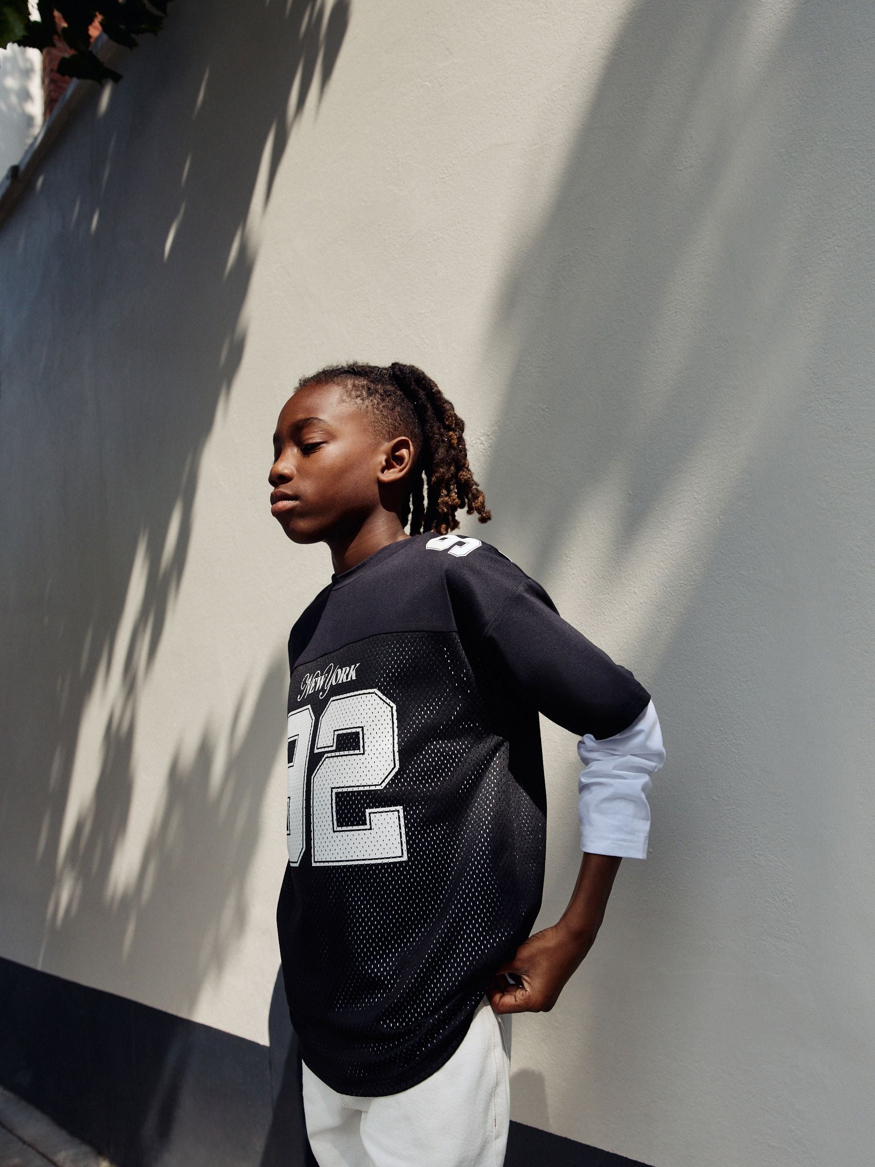 Dsiney Kidz - Black/White Varsity Short and Long Sleeve T-Shirt 2 Piece Set (3-16yrs) image 3