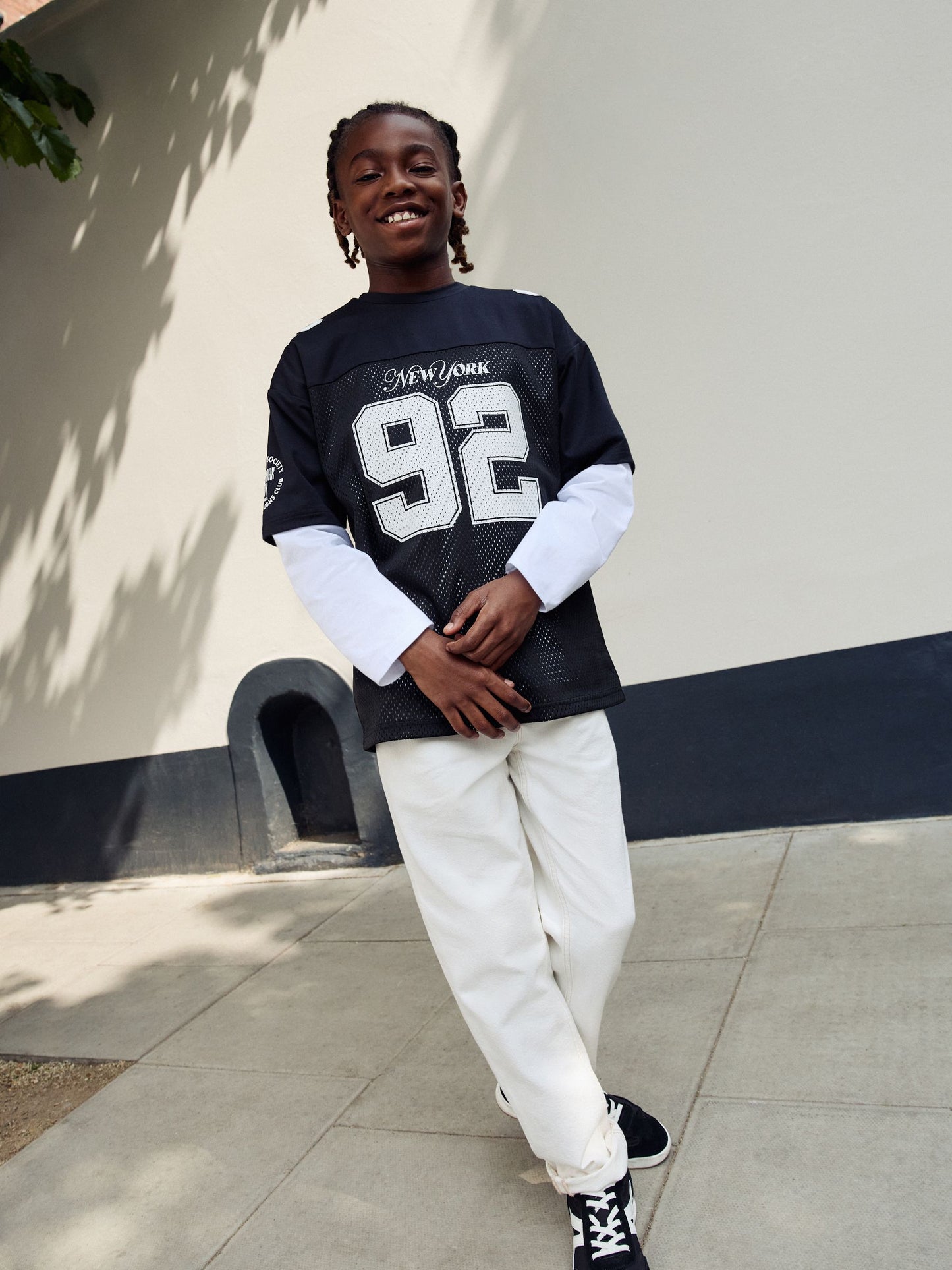 Dsiney Kidz - Black/White Varsity Short and Long Sleeve T-Shirt 2 Piece Set (3-16yrs) image 4