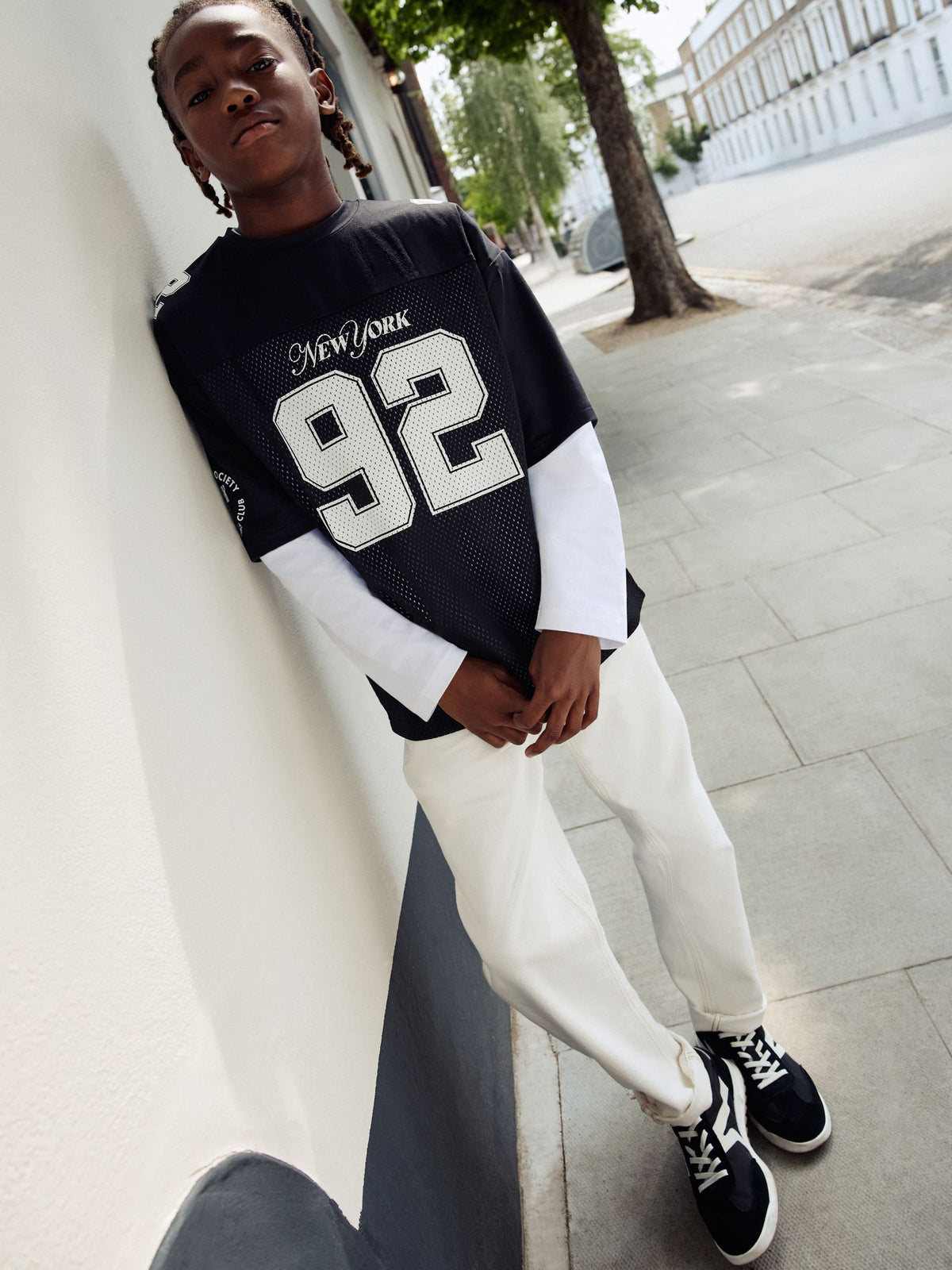 Dsiney Kidz - Black/White Varsity Short and Long Sleeve T-Shirt 2 Piece Set (3-16yrs) image 5