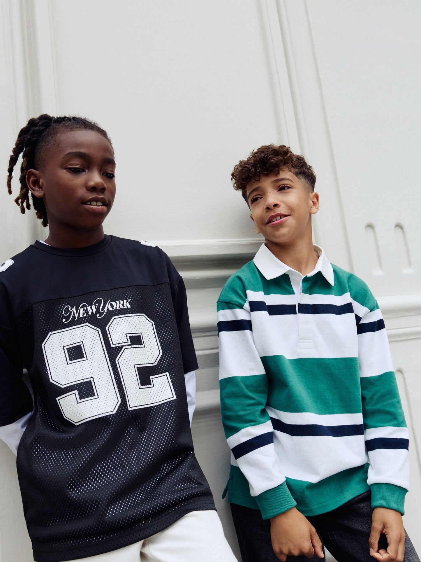 Dsiney Kidz - Black/White Varsity Short and Long Sleeve T-Shirt 2 Piece Set (3-16yrs) image 8