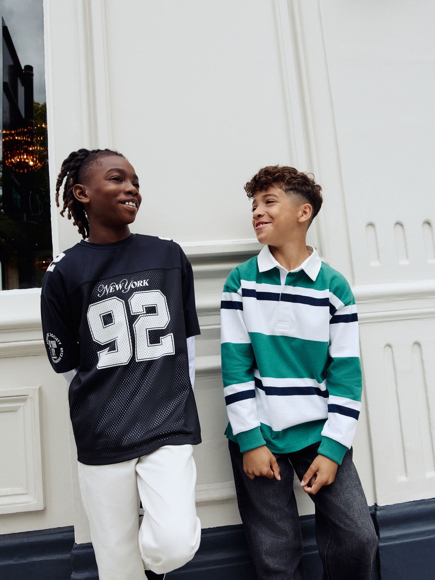 Dsiney Kidz - Black/White Varsity Short and Long Sleeve T-Shirt 2 Piece Set (3-16yrs) image 9